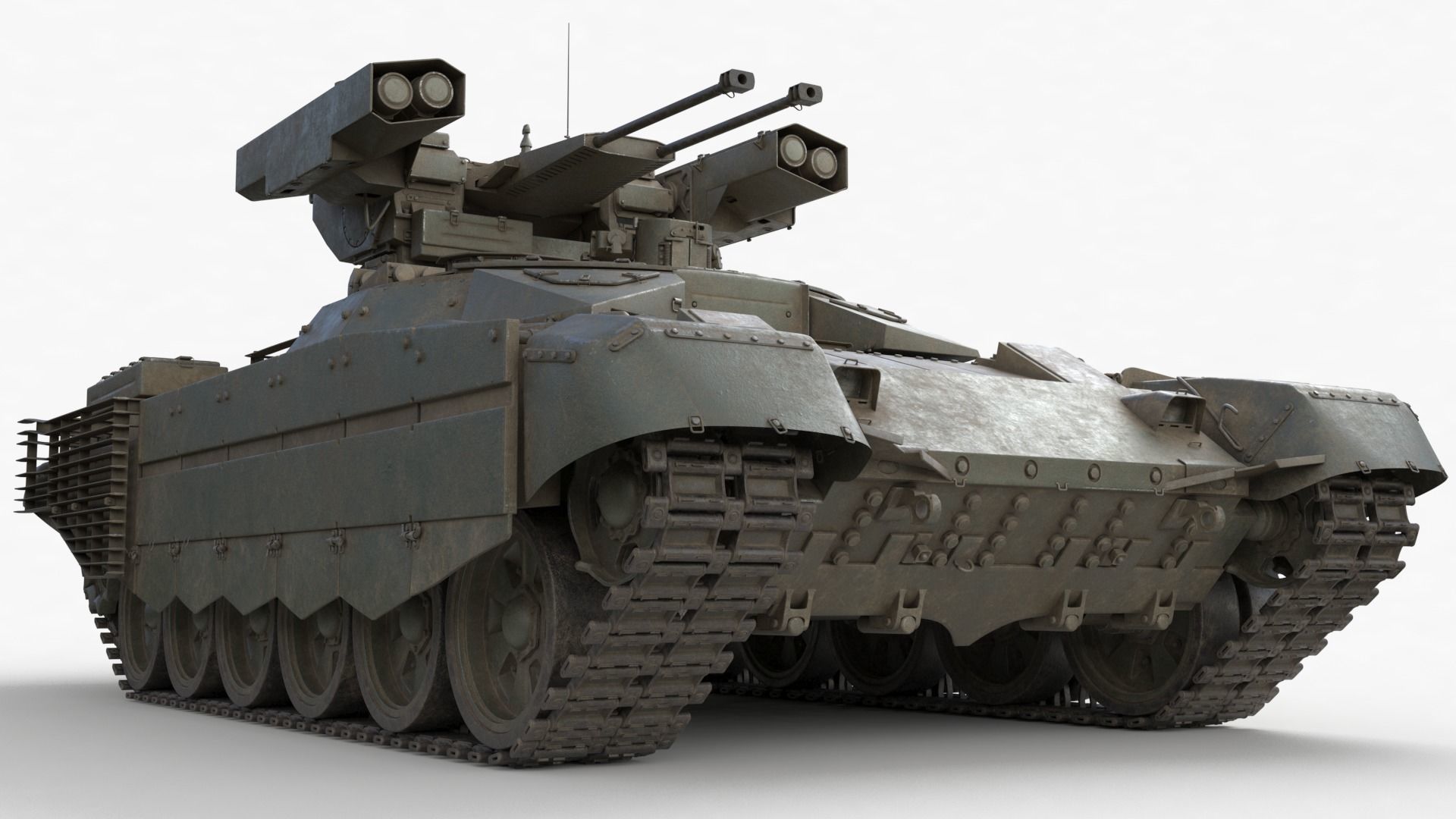 Tank Terminator BMPT 72 Green Dirty 3D model_34