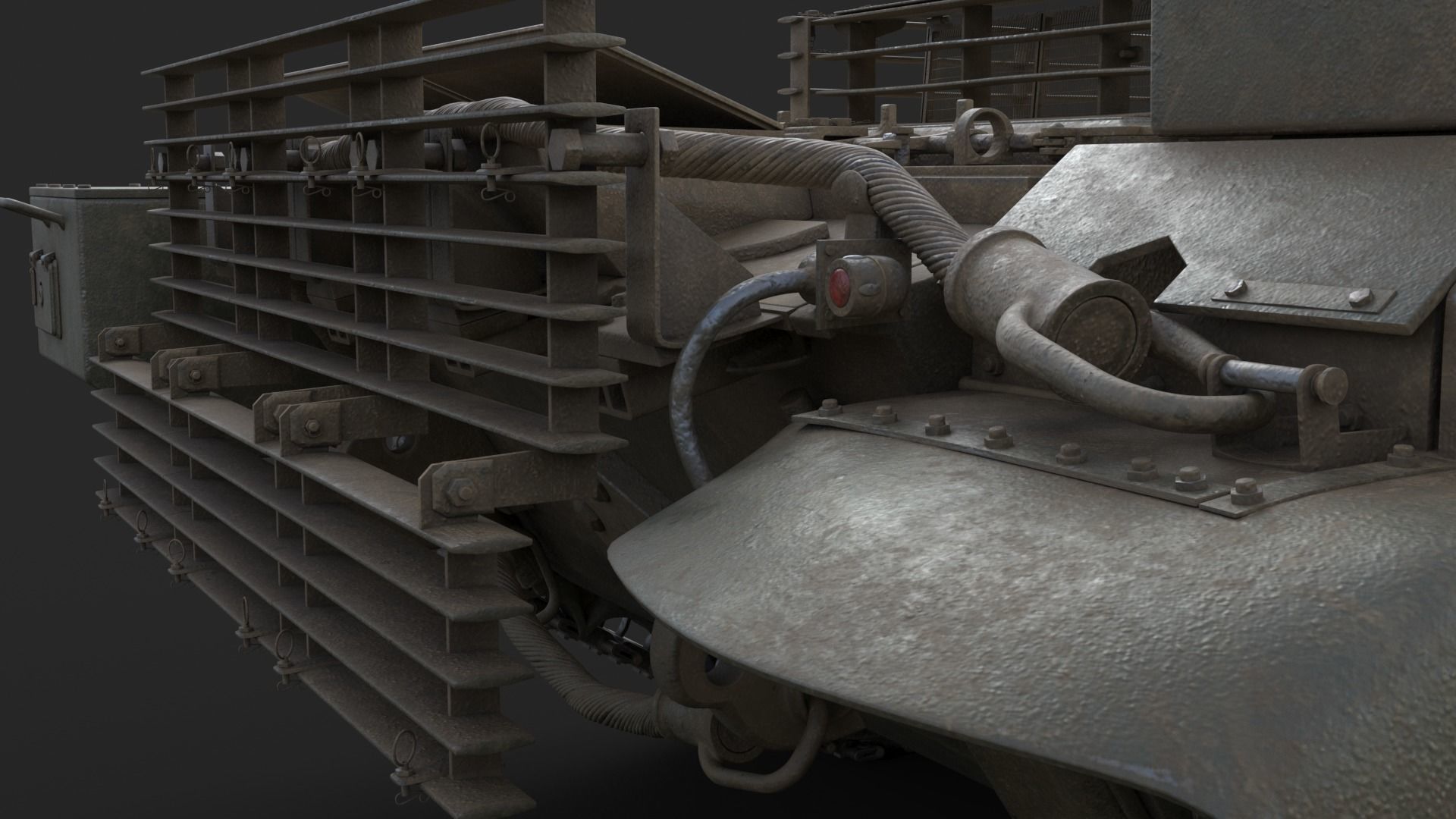 Tank Terminator BMPT 72 Green Dirty 3D model_22