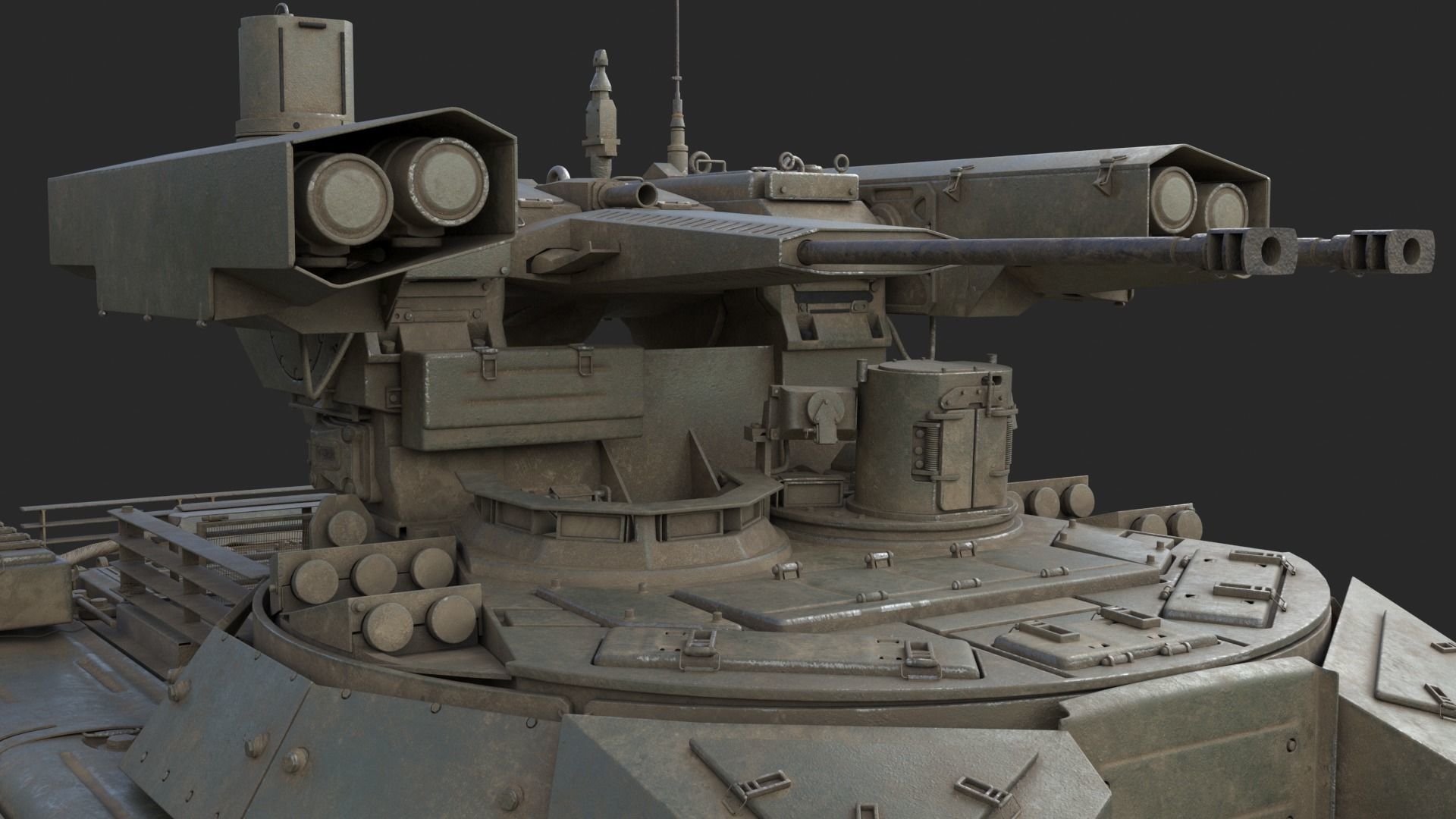 Tank Terminator BMPT 72 Green Dirty 3D model_18
