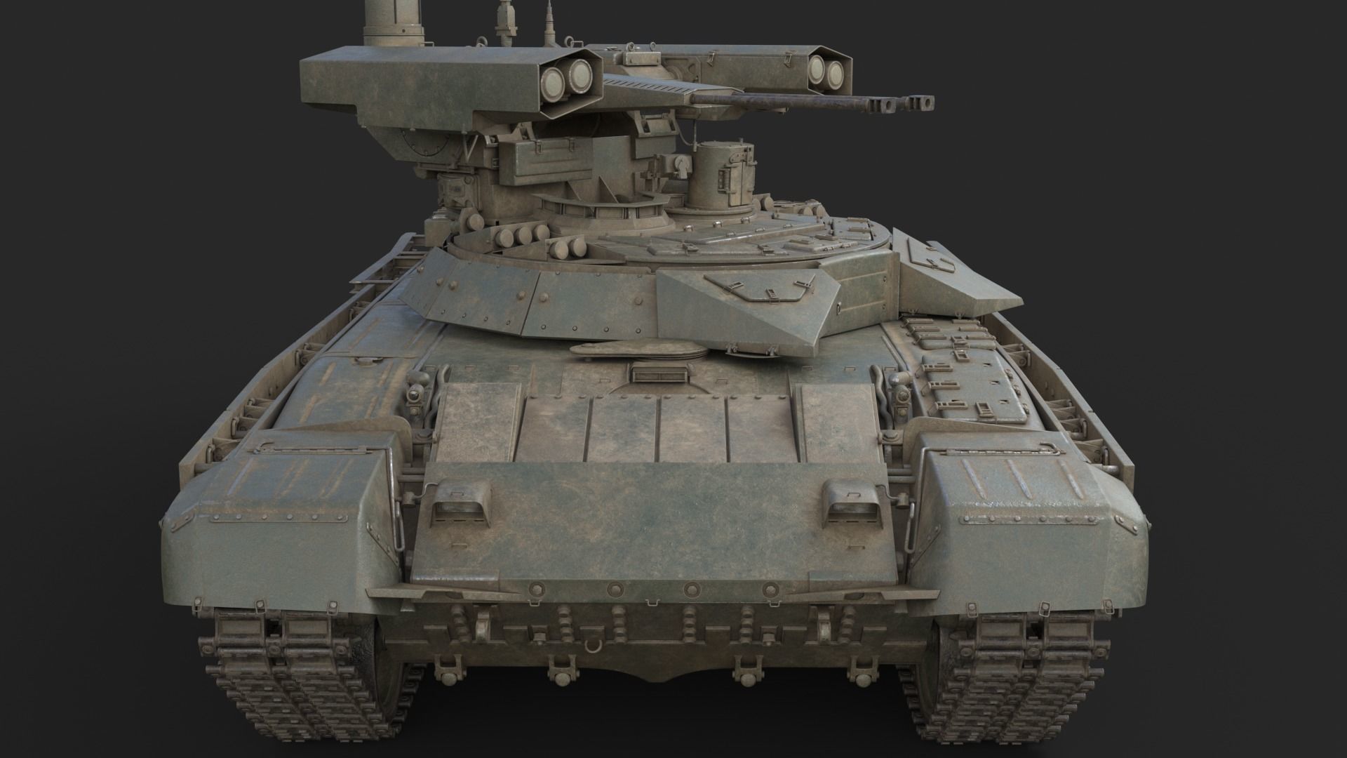 Tank Terminator BMPT 72 Green Dirty 3D model_23