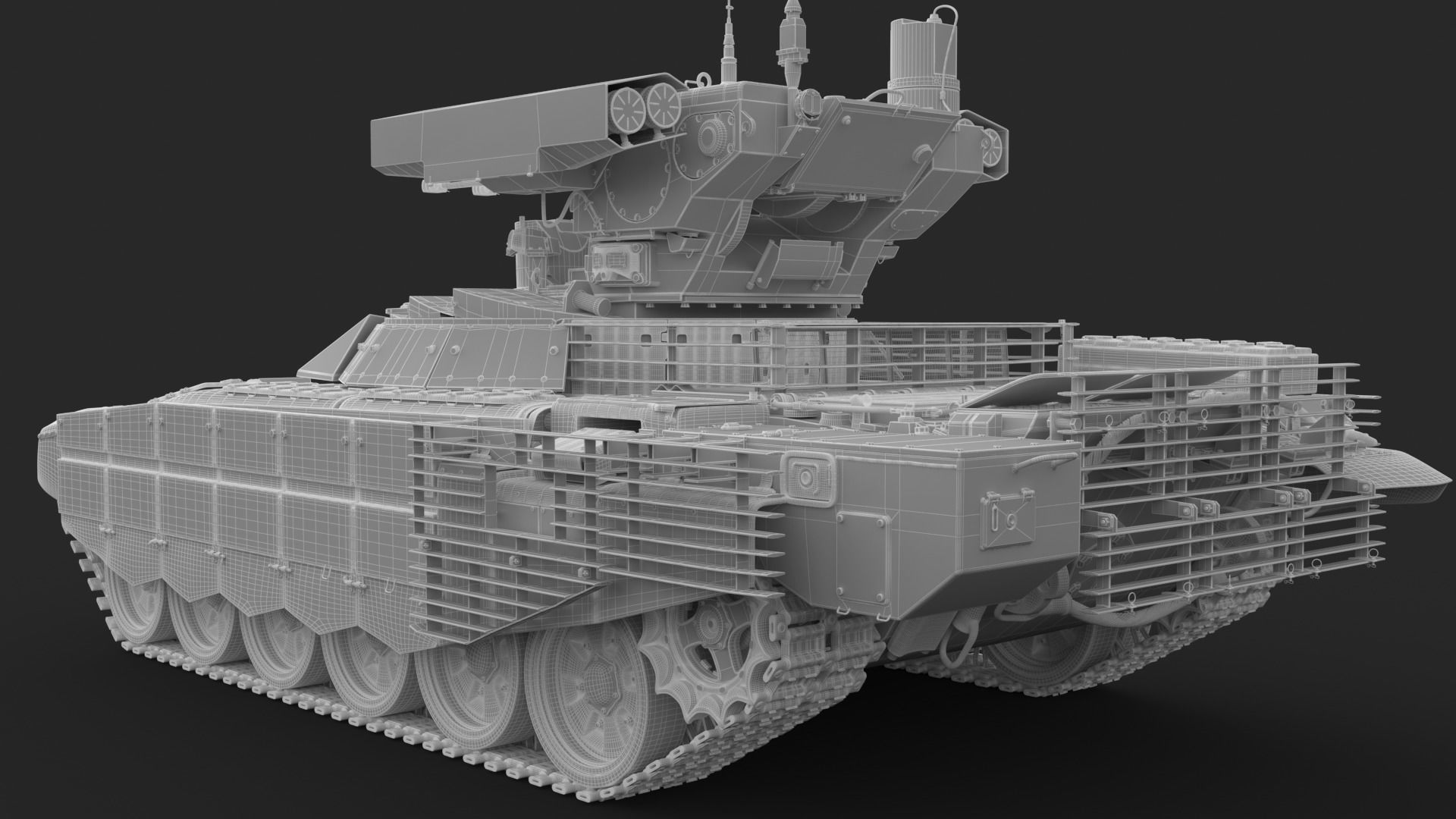 Tank Terminator BMPT 72 Green Dirty 3D model_45