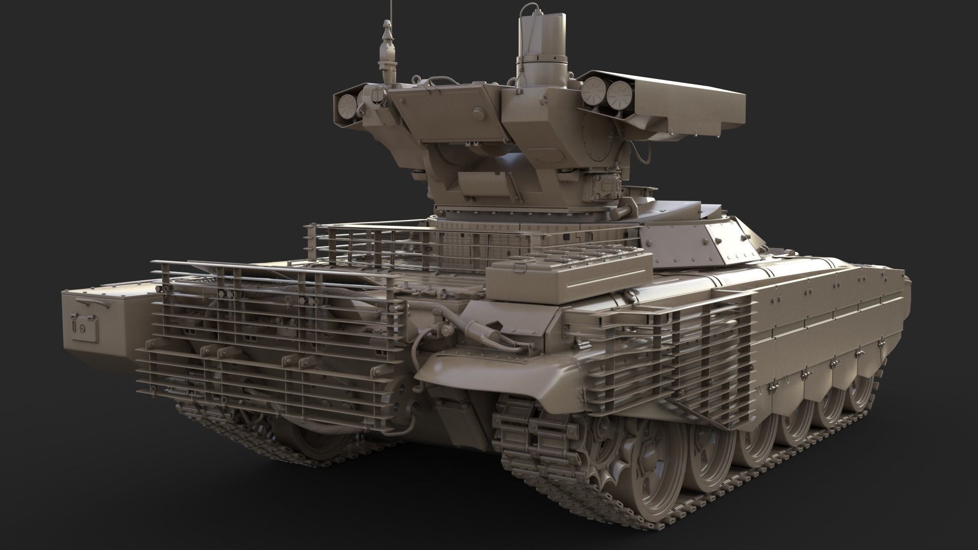 Tank Terminator BMPT 72 Green Dirty 3D model_52