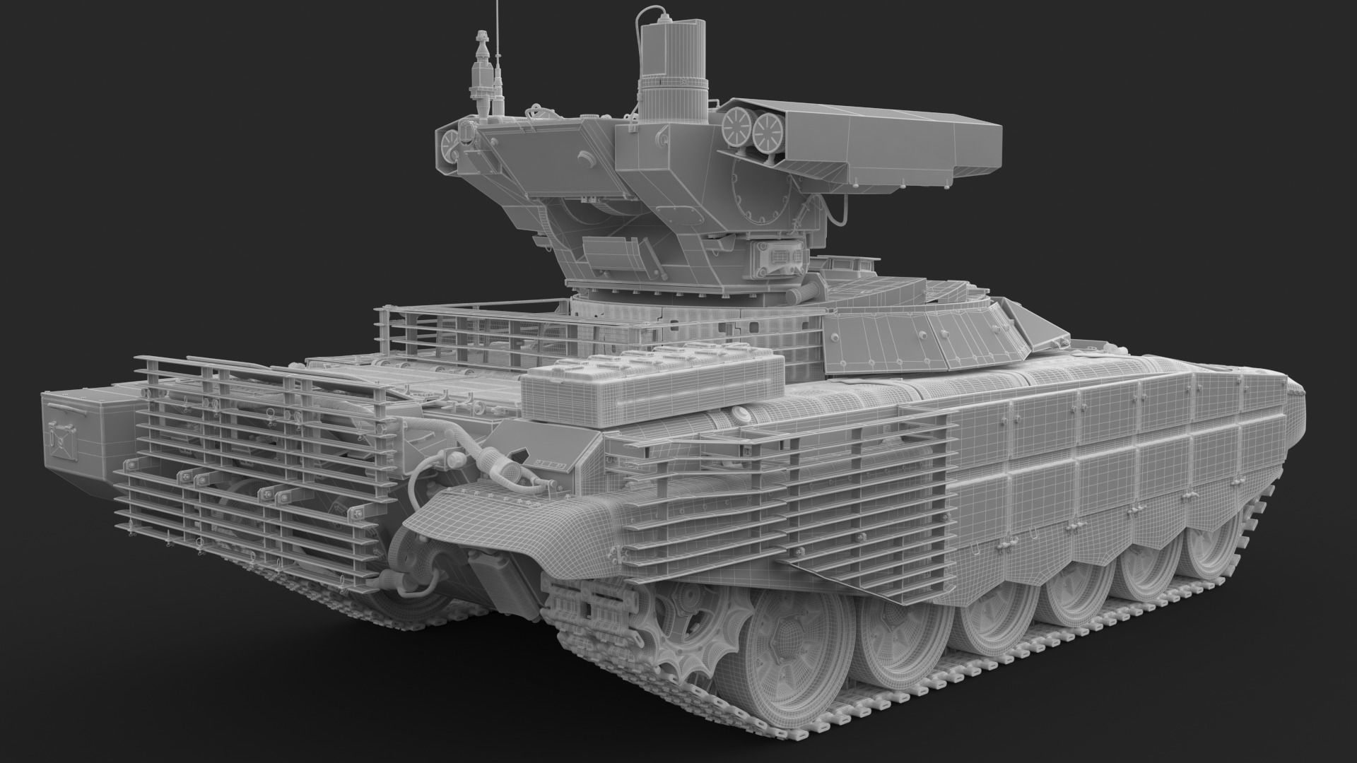 Tank Terminator BMPT 72 Green Dirty 3D model_47