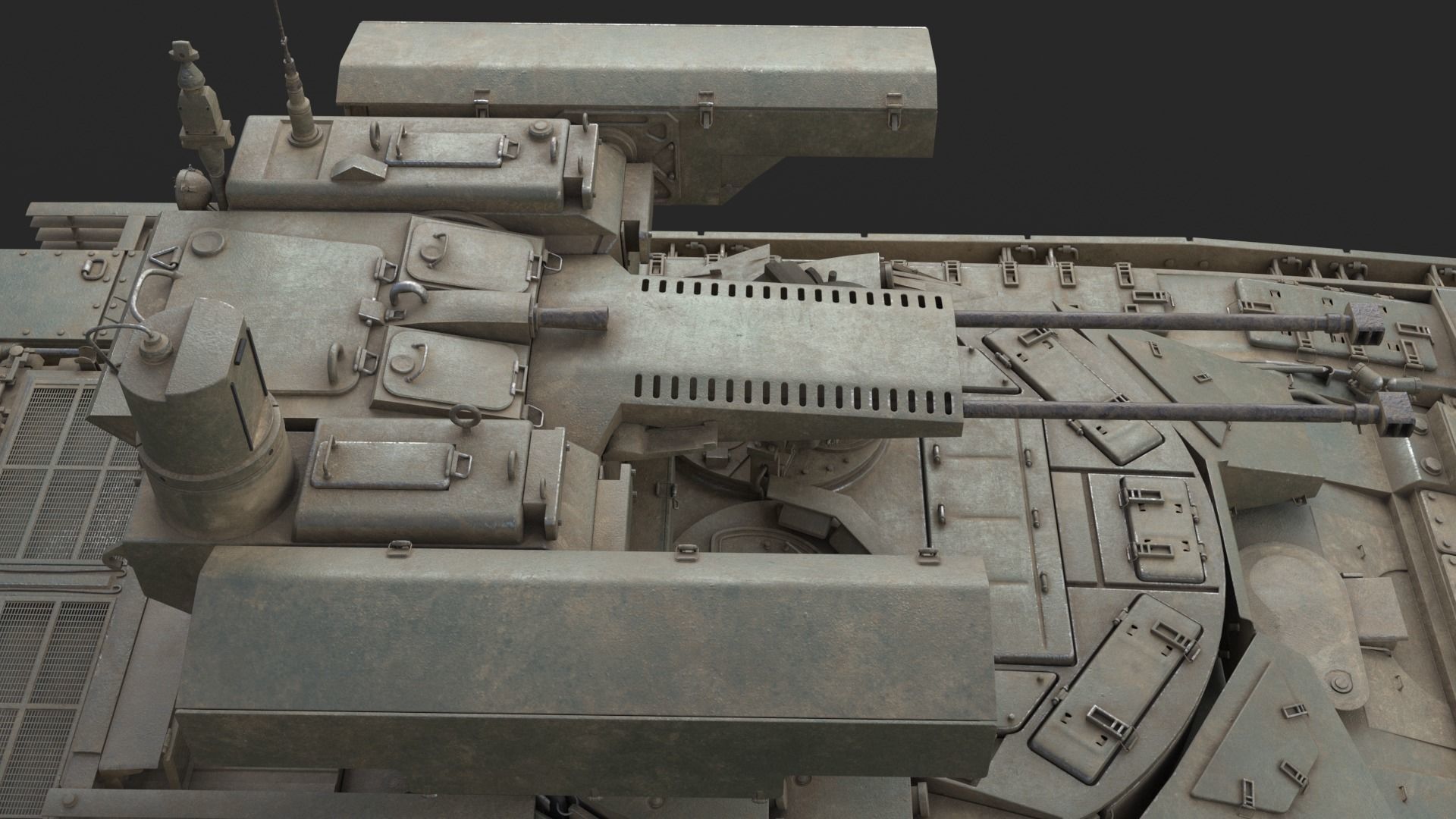 Tank Terminator BMPT 72 Green Dirty 3D model_17