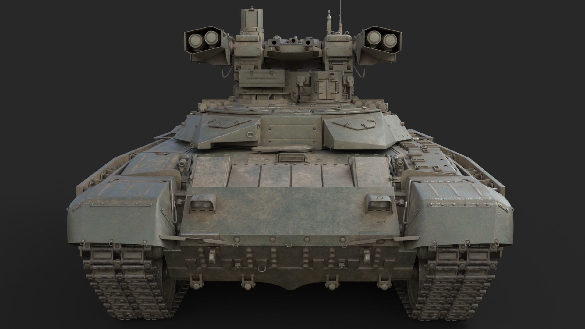 Tank Terminator BMPT 72 Green Dirty 3D model_14