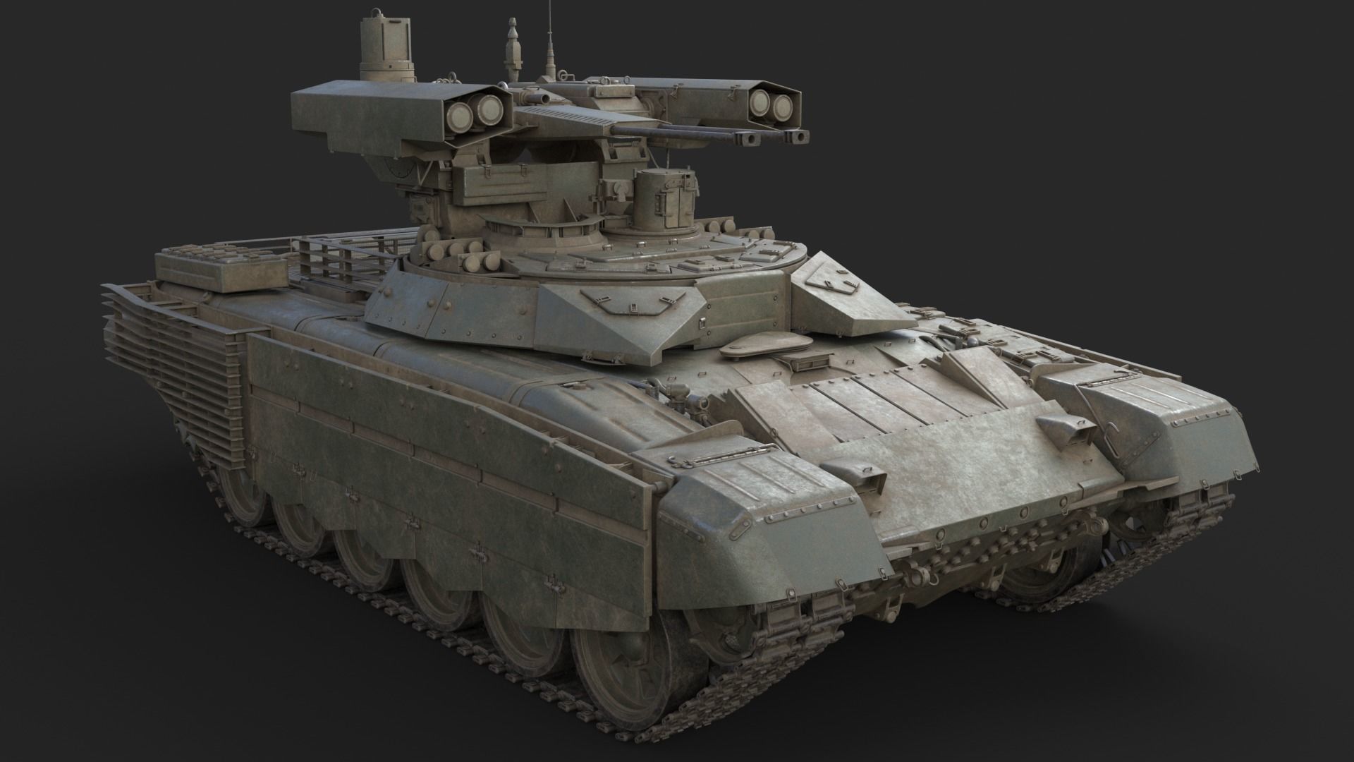 Tank Terminator BMPT 72 Green Dirty 3D model_13