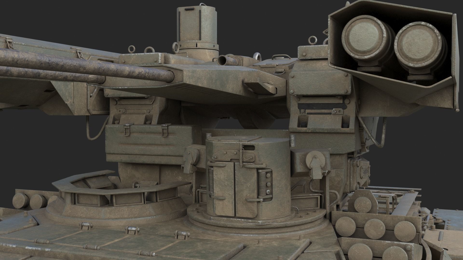 Tank Terminator BMPT 72 Green Dirty 3D model_20