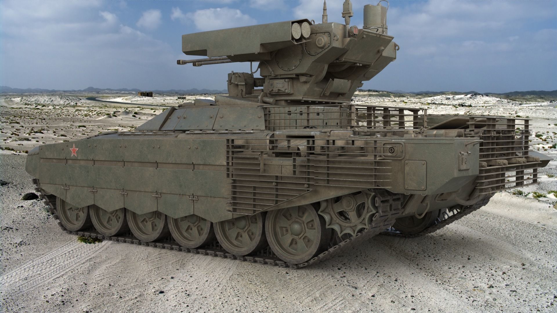 Tank Terminator BMPT 72 Green Dirty 3D model_2