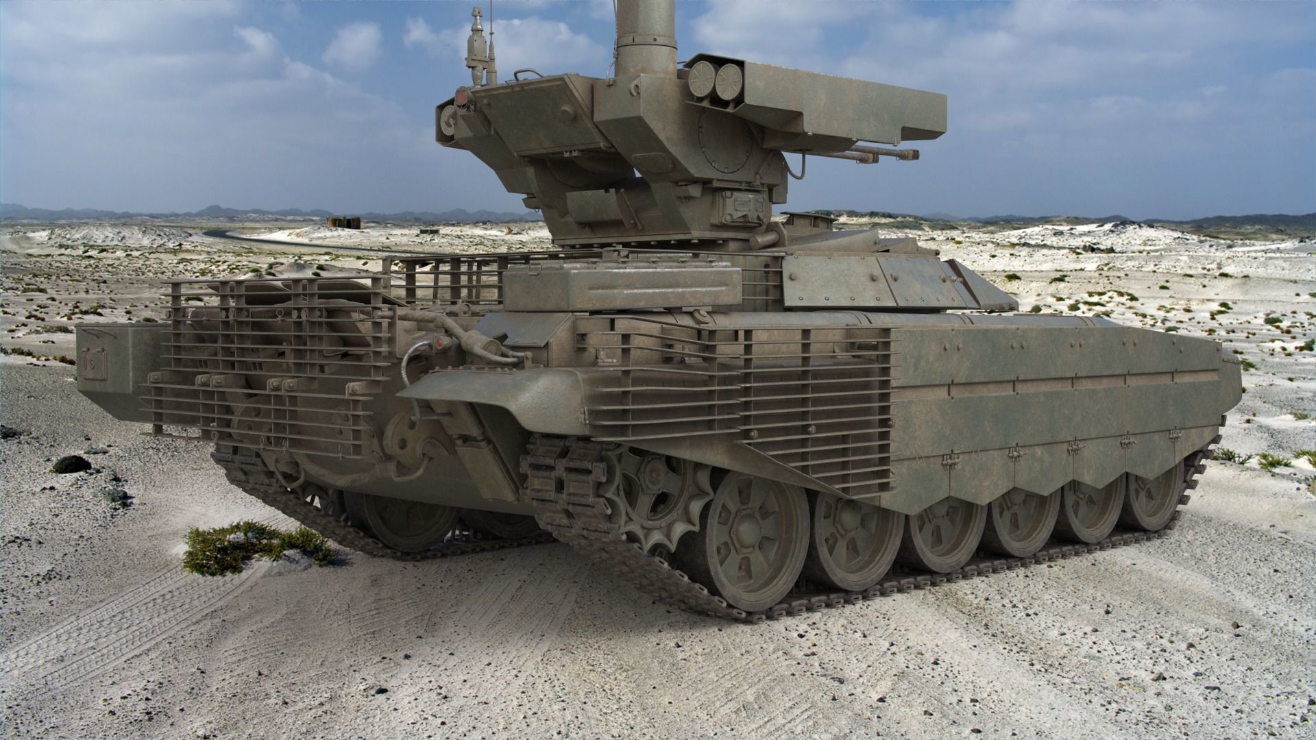 Tank Terminator BMPT 72 Green Dirty 3D model_3