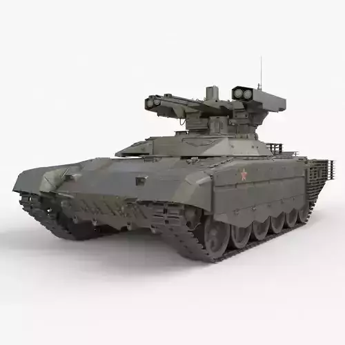 Tank Terminator BMPT 72 Green Dirty 3D model