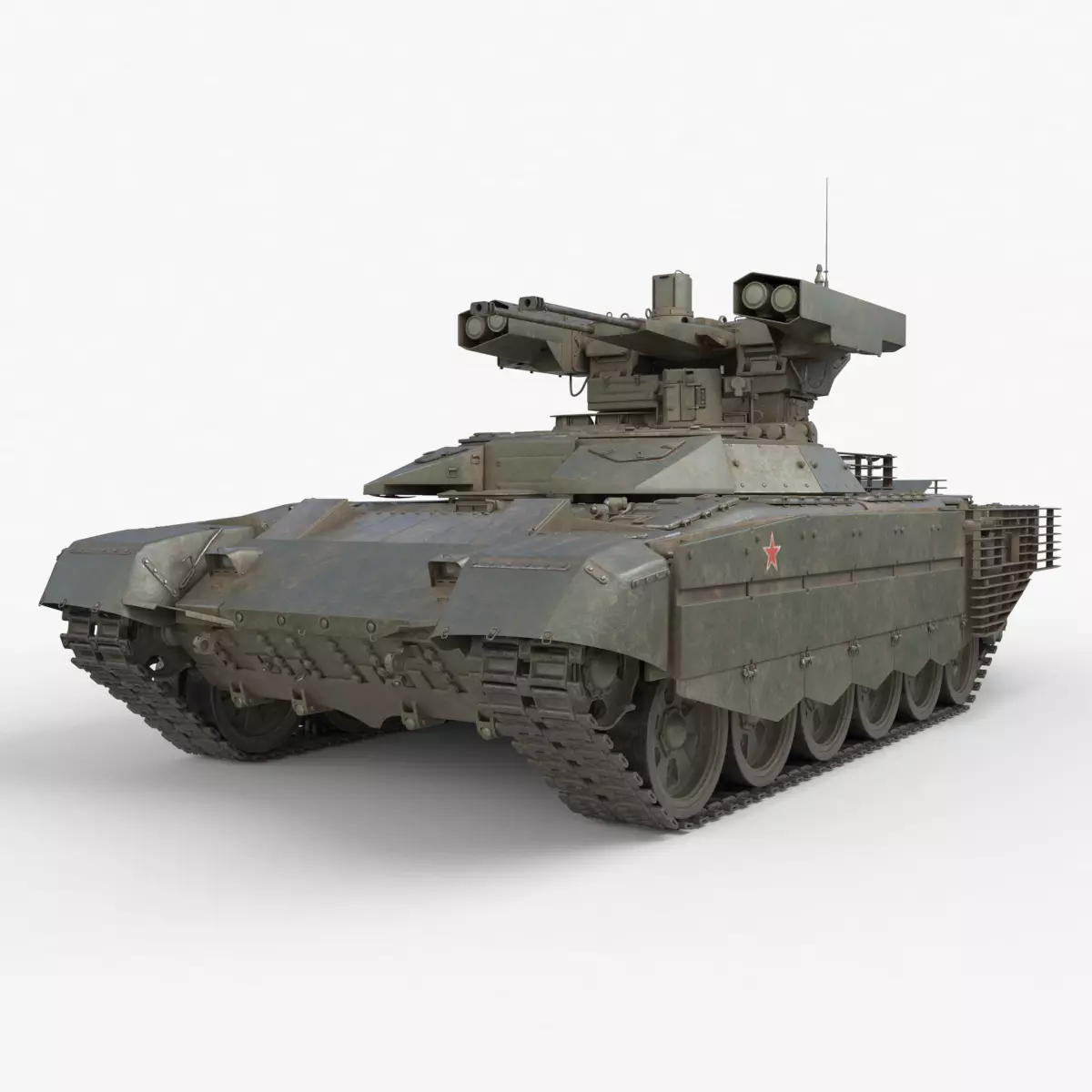 Tank Terminator BMPT 72 Green Dirty 3D model_0