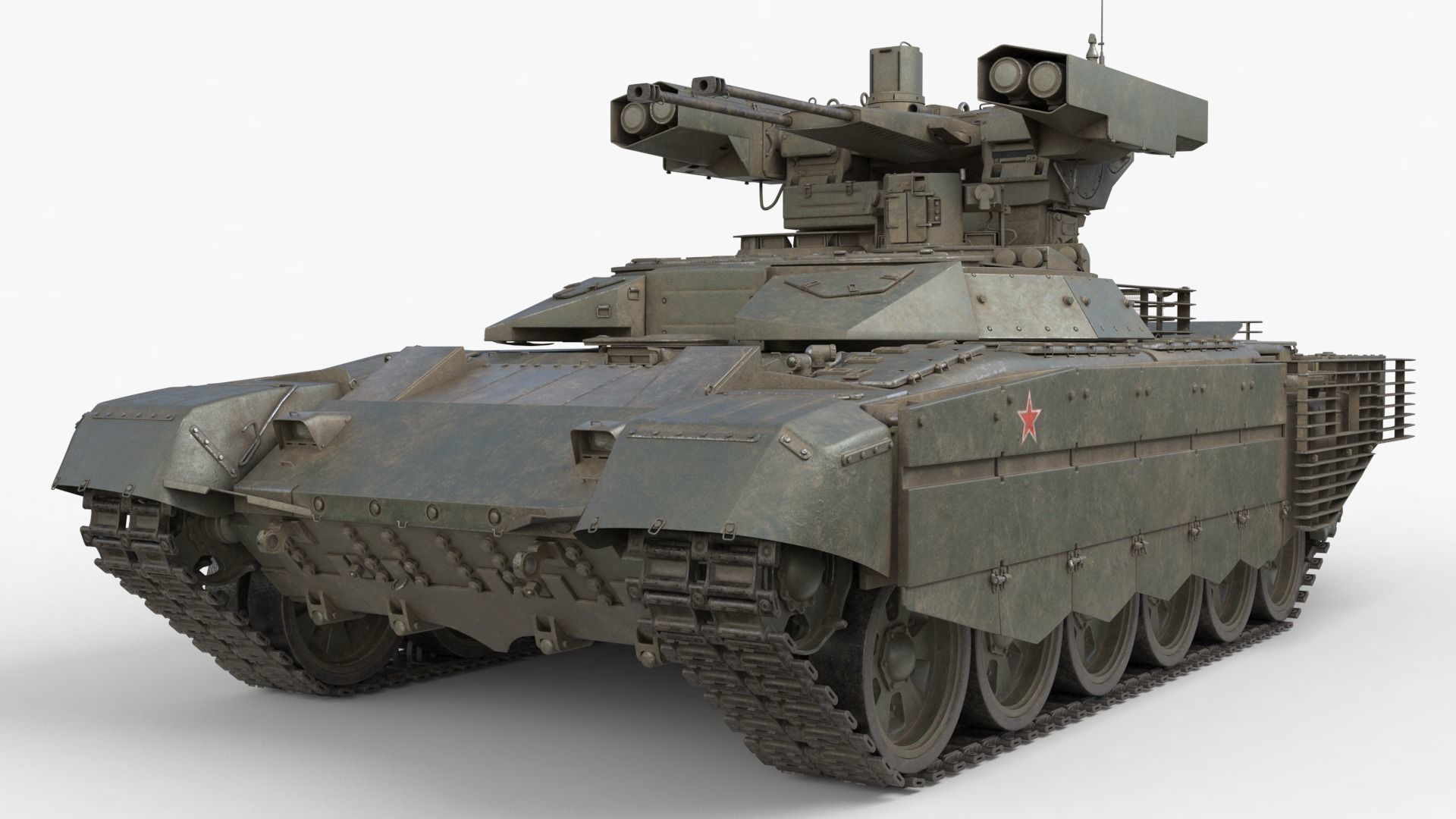 Tank Terminator BMPT 72 Green Dirty 3D model_27