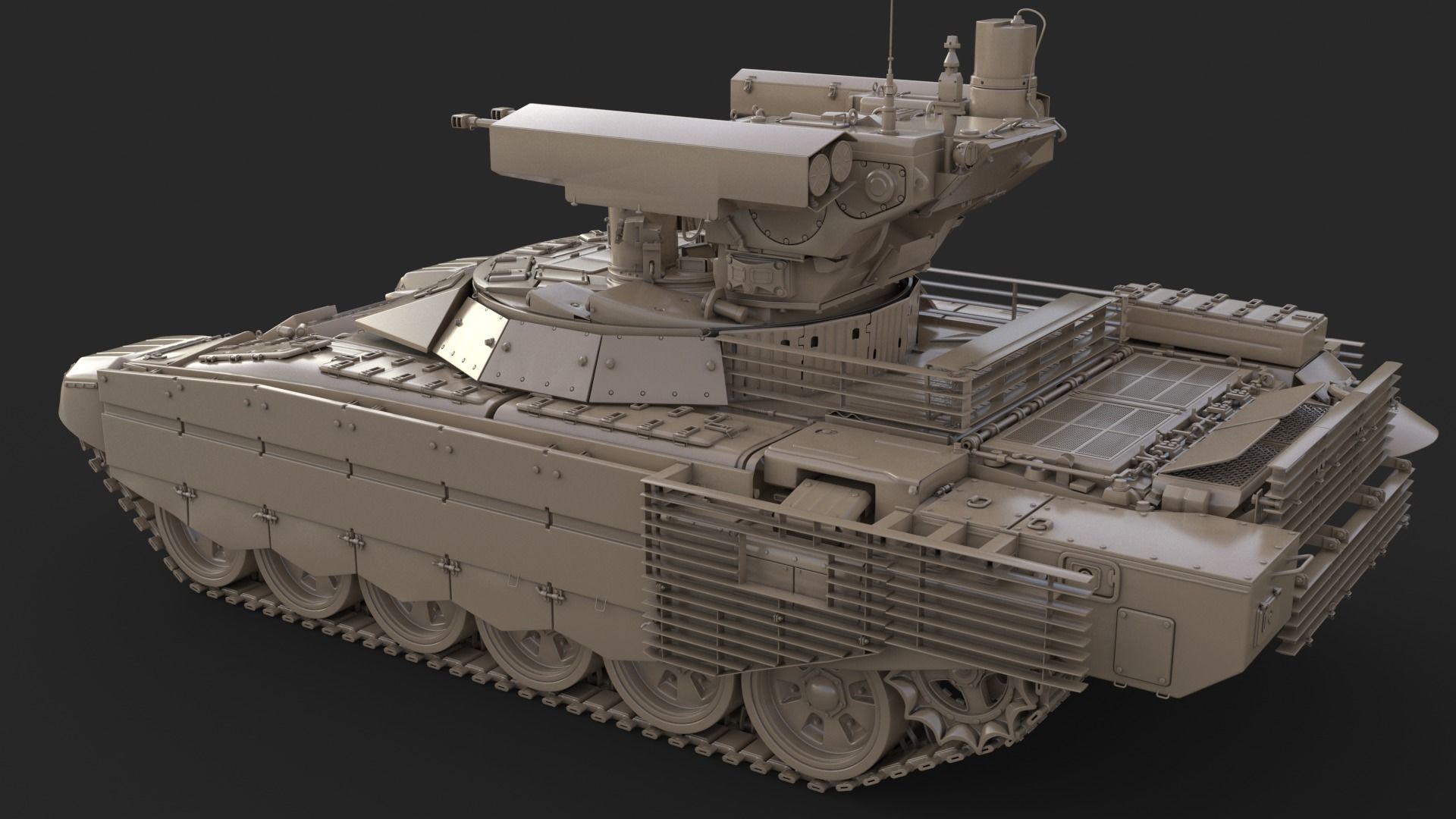 Tank Terminator BMPT 72 Green Dirty 3D model_50