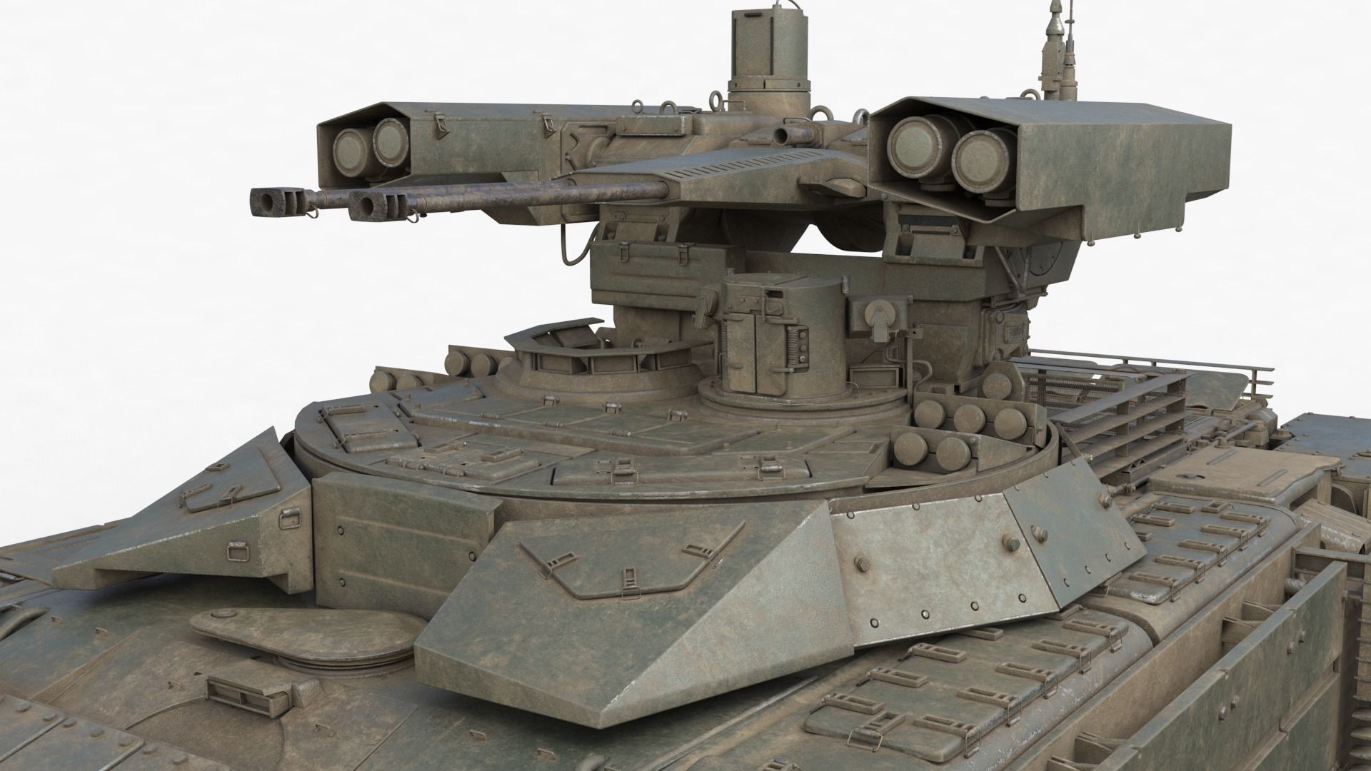 Tank Terminator BMPT 72 Green Dirty 3D model_35