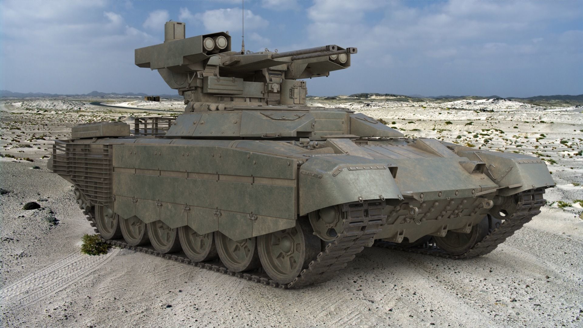 Tank Terminator BMPT 72 Green Dirty 3D model_4