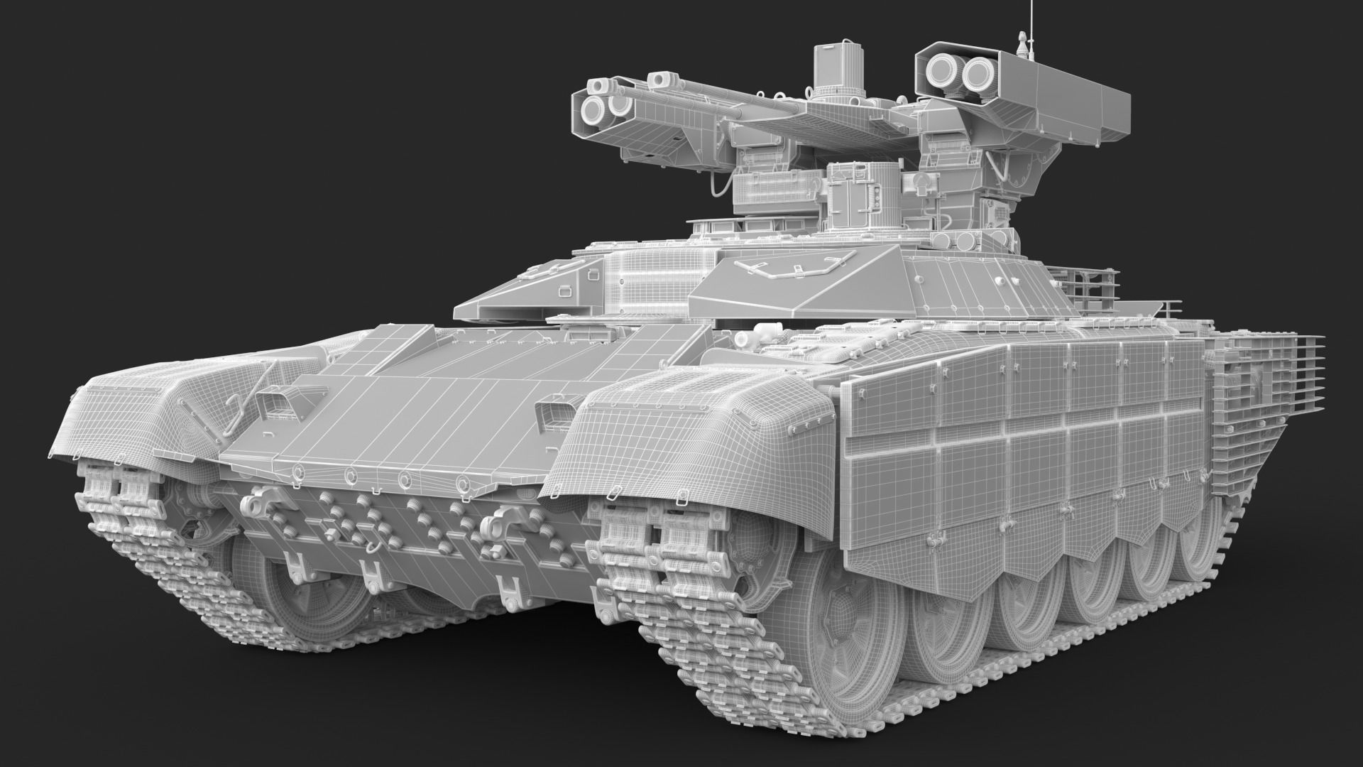 Tank Terminator BMPT 72 Green Dirty 3D model_44