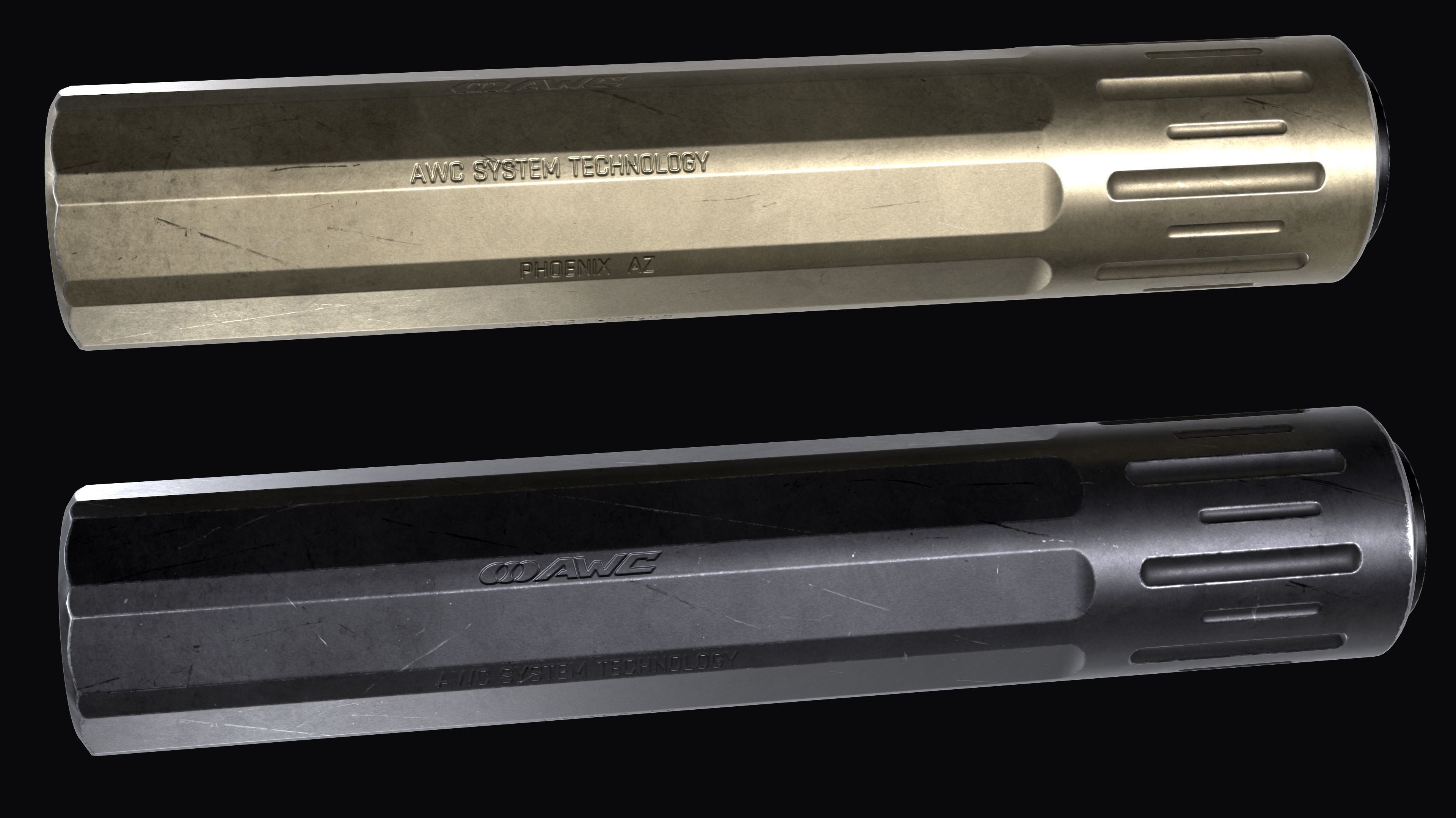 AWC Thor PSR XL multi caliber sound suppressor Low-poly 3D model_2