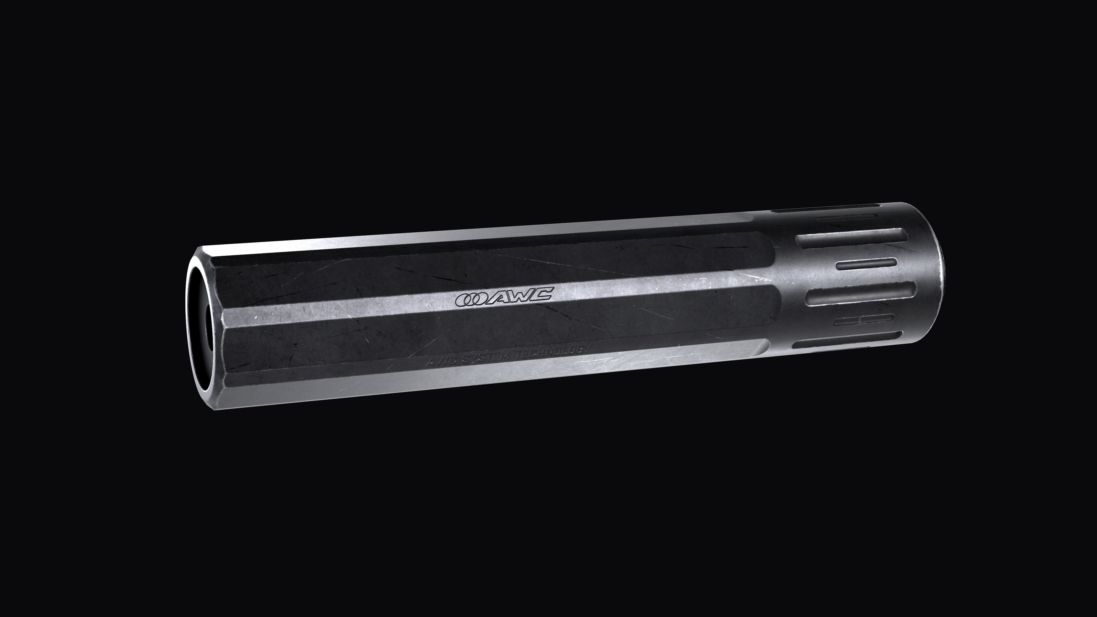 AWC Thor PSR XL multi caliber sound suppressor Low-poly 3D model_6