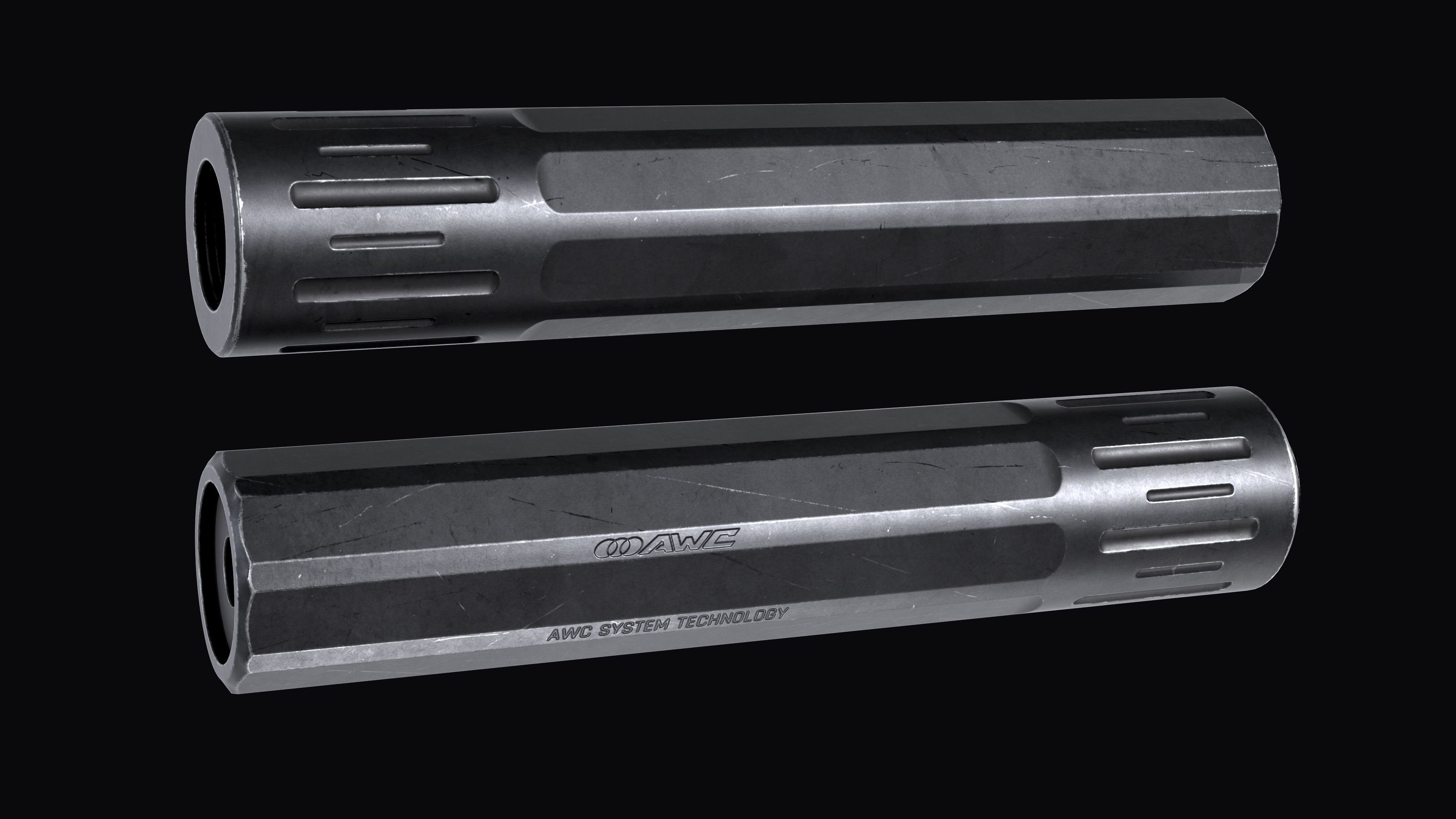 AWC Thor PSR XL multi caliber sound suppressor Low-poly 3D model_5