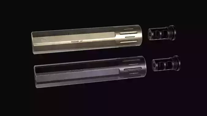 AWC Thor PSR XL multi caliber sound suppressor Low-poly 3D model