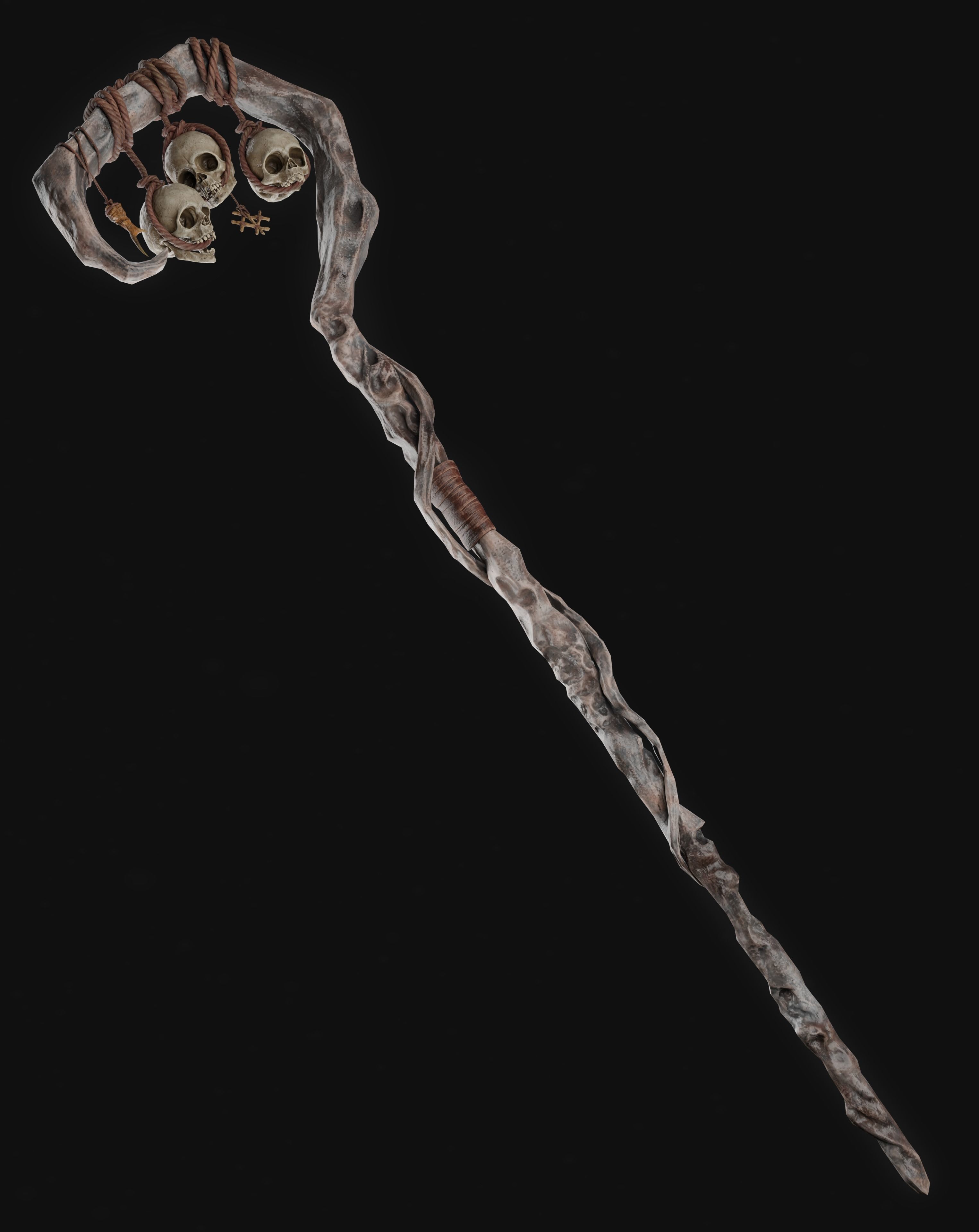 Necromancer Staff 03 Low-poly 3D model_3