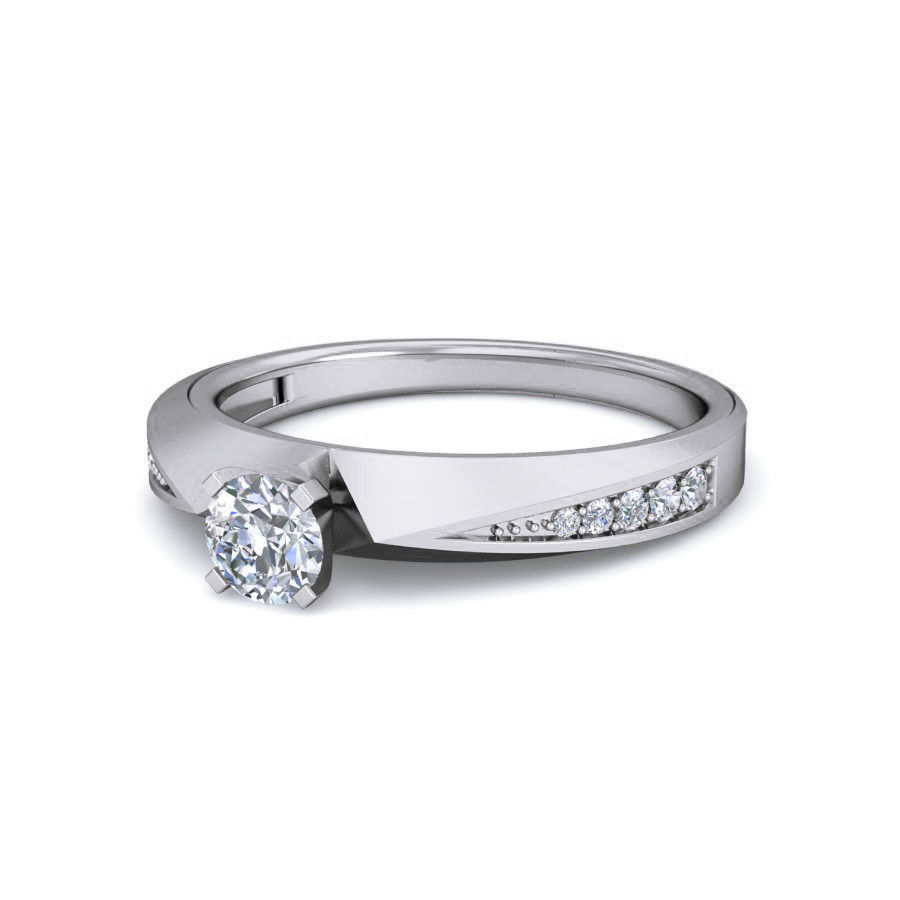 Women Solitaire Ring 3dm stl 3mf glb mtl obj render details 3D print model_13