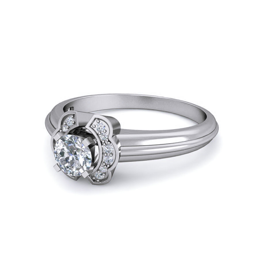 Women Solitaire Ring 3dm stl 3mf glb mtl obj render details 3D print model_13