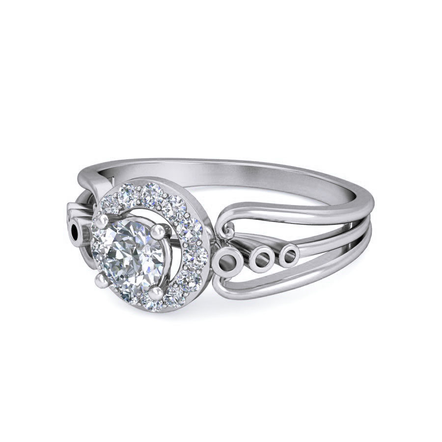 Women Solitaire Ring 3dm stl 3mf glb mtl obj render details 3D print model_12