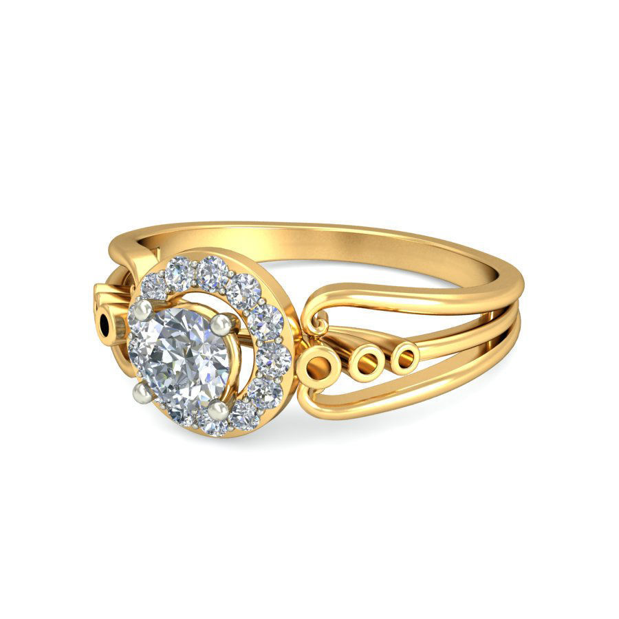 Women Solitaire Ring 3dm stl 3mf glb mtl obj render details 3D print model_14