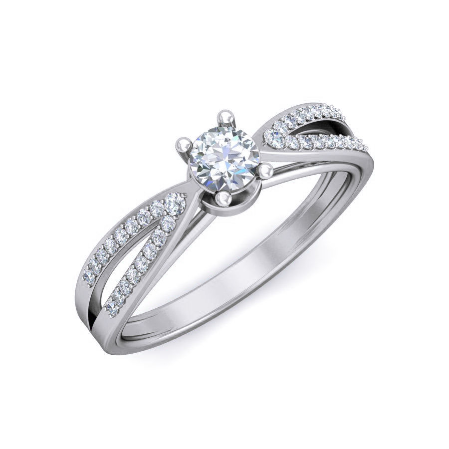 Women Solitaire Ring 3dm stl 3mf glb mtl obj render details 3D print model_2