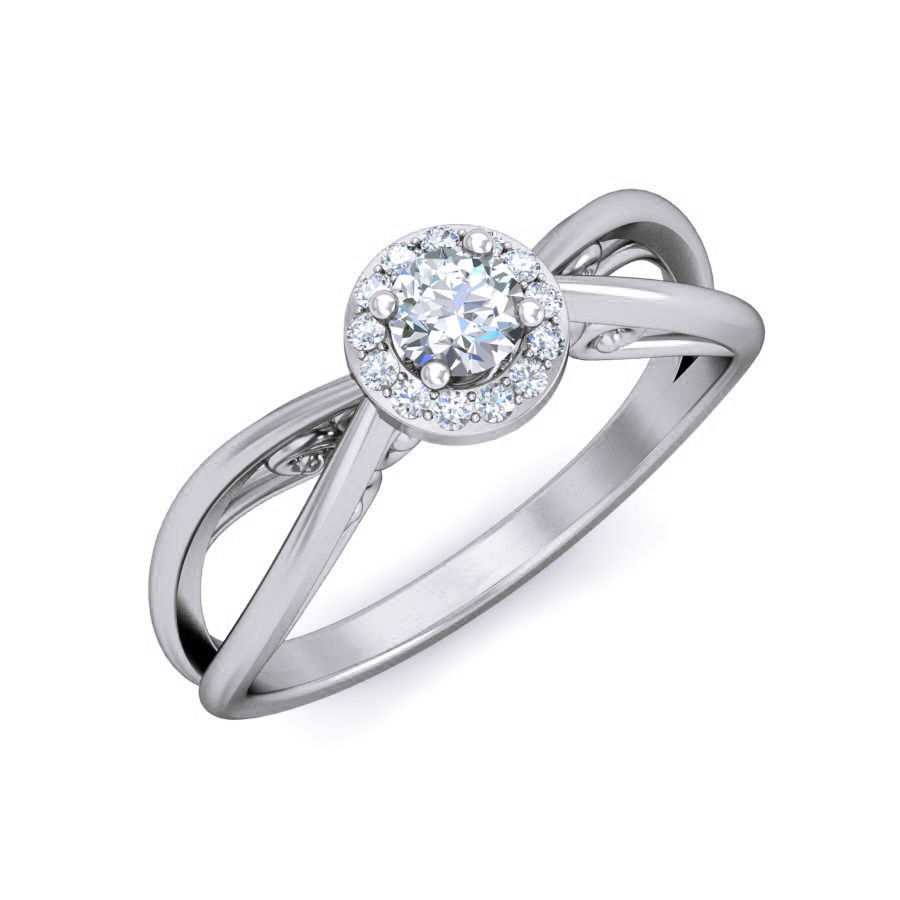 Women Solitaire Ring 3dm stl 3mf glb mtl obj render details 3D print model_2