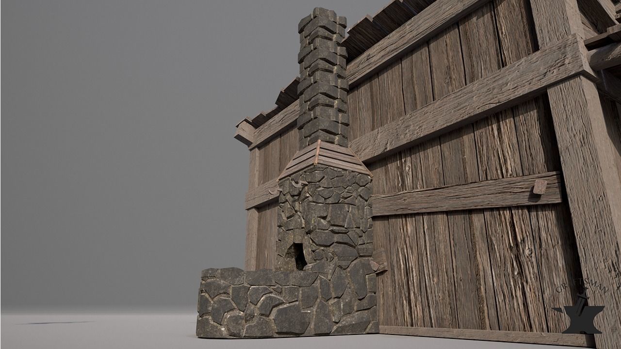 Realistic Forge Building Low-poly 3D model_8