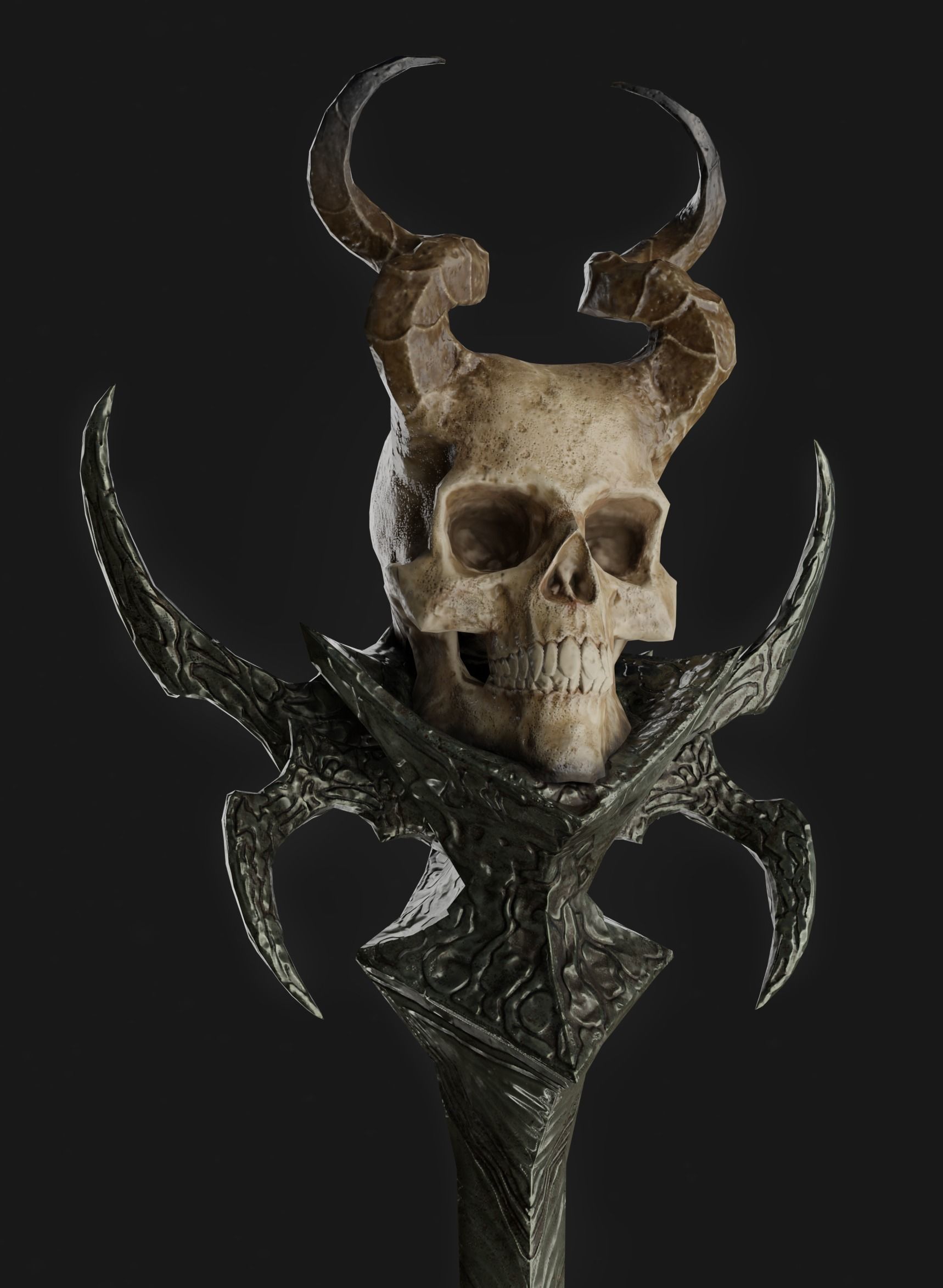 Necromancer Staves Collection Low-poly 3D model_15