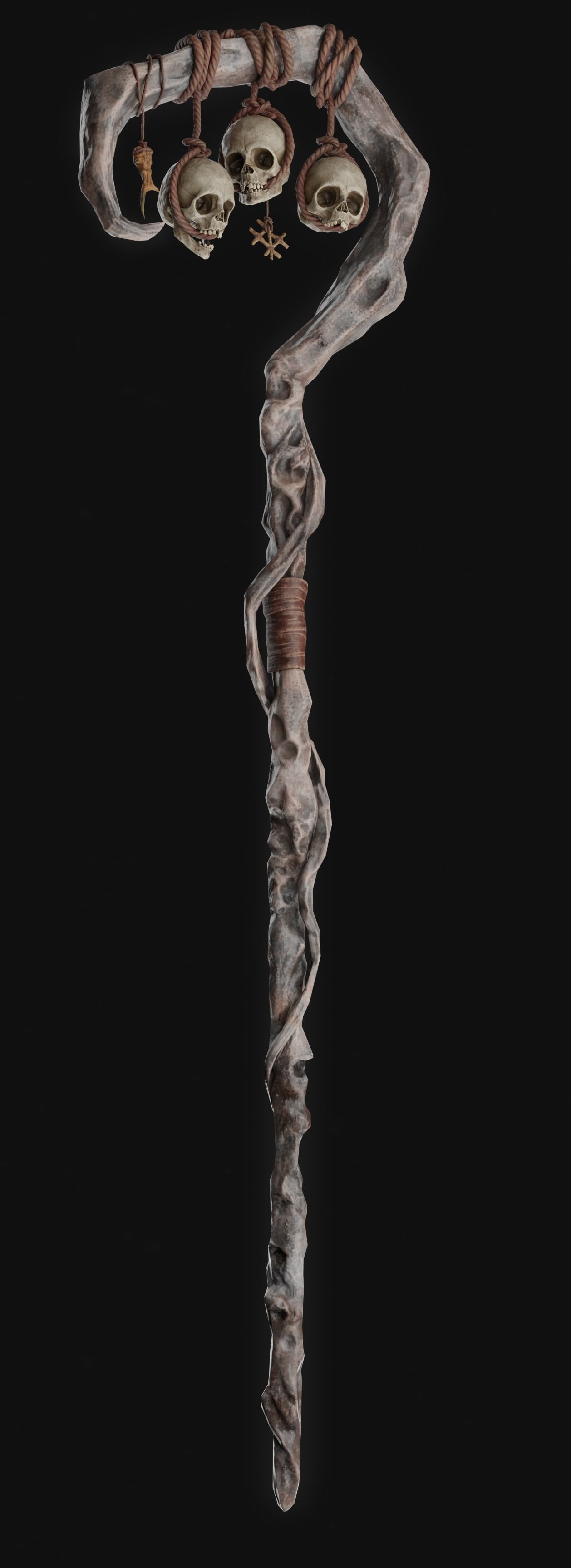 Necromancer Staves Collection Low-poly 3D model_21