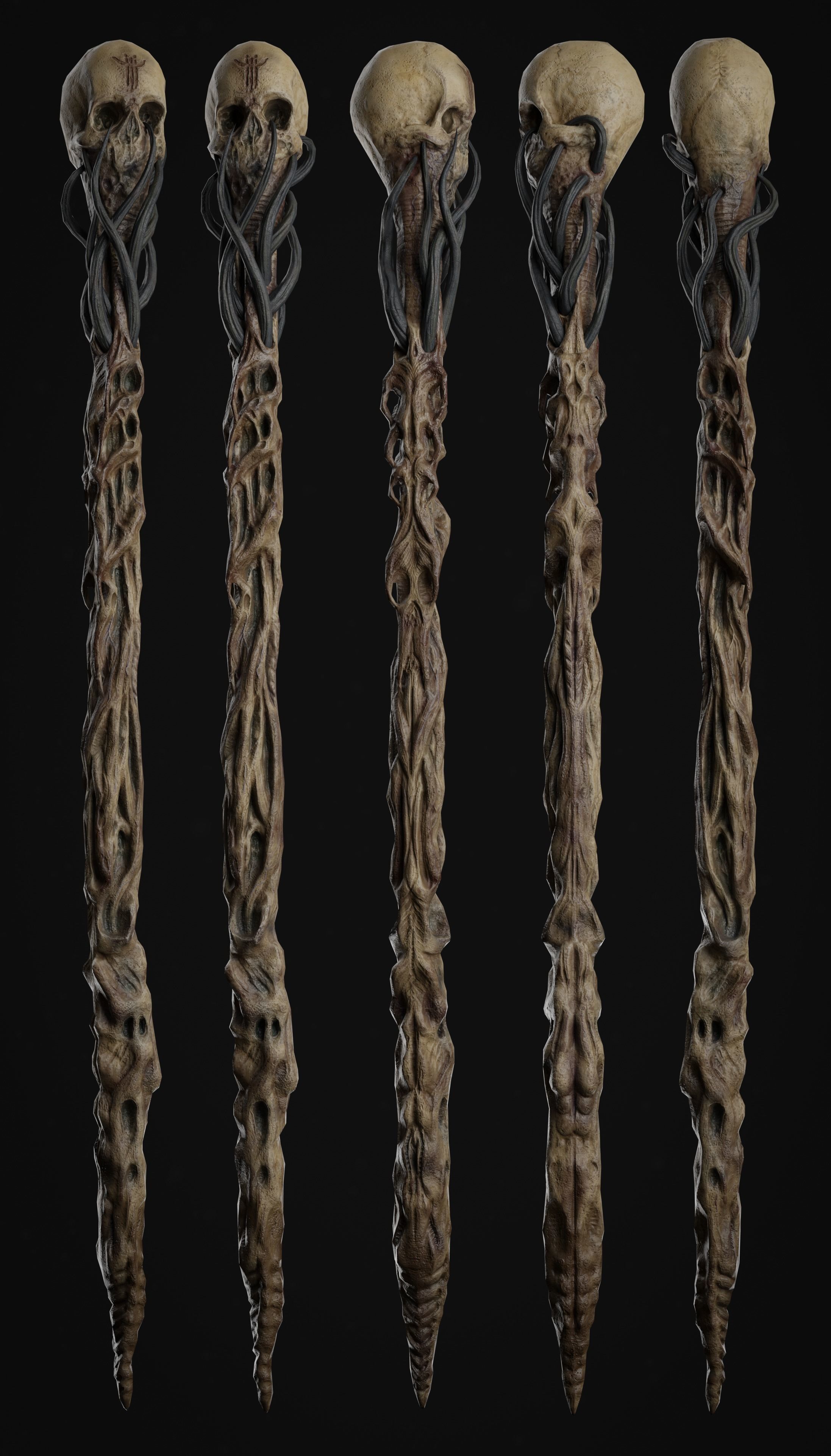 Necromancer Staves Collection Low-poly 3D model_20