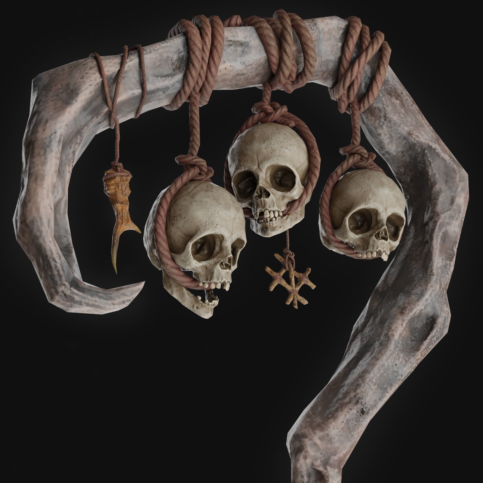 Necromancer Staves Collection Low-poly 3D model_16