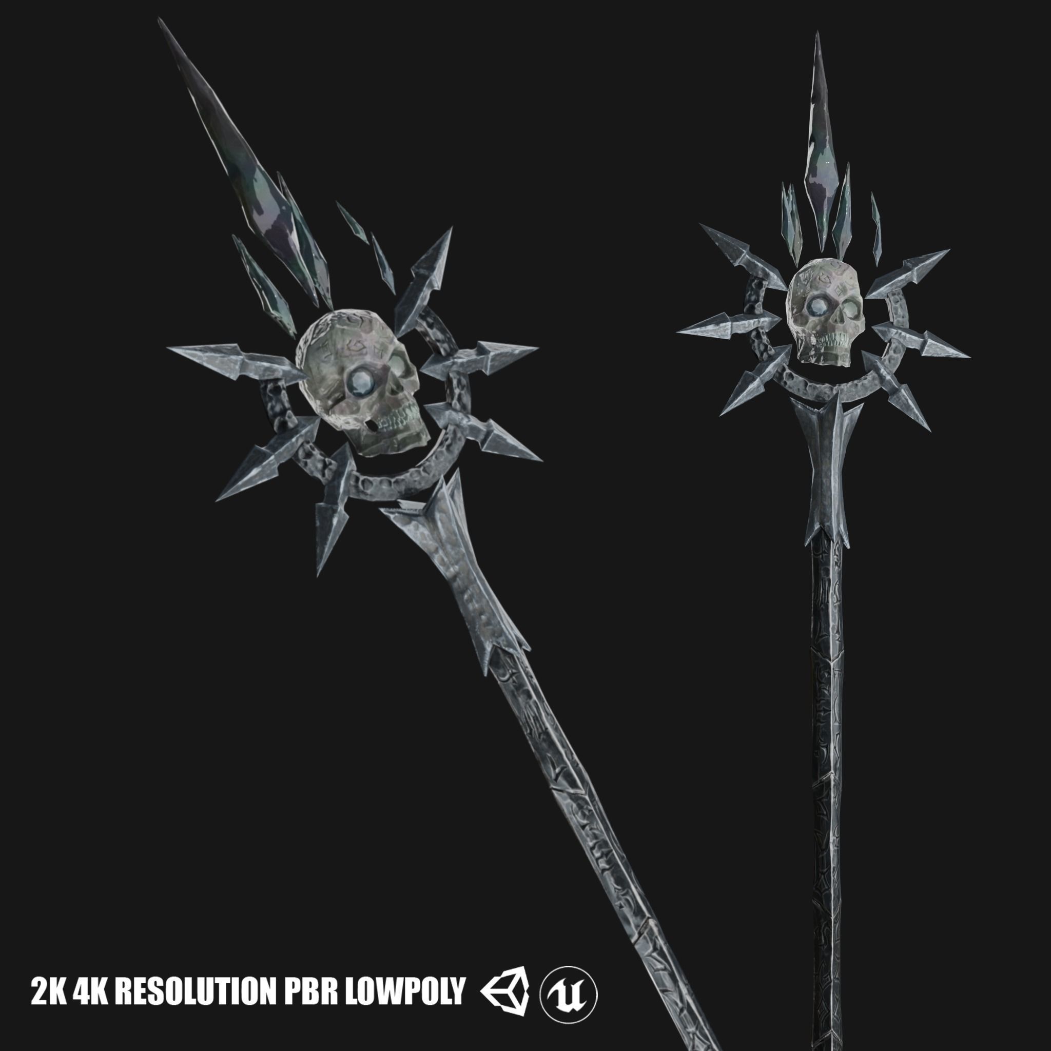 Necromancer Staves Collection Low-poly 3D model_6