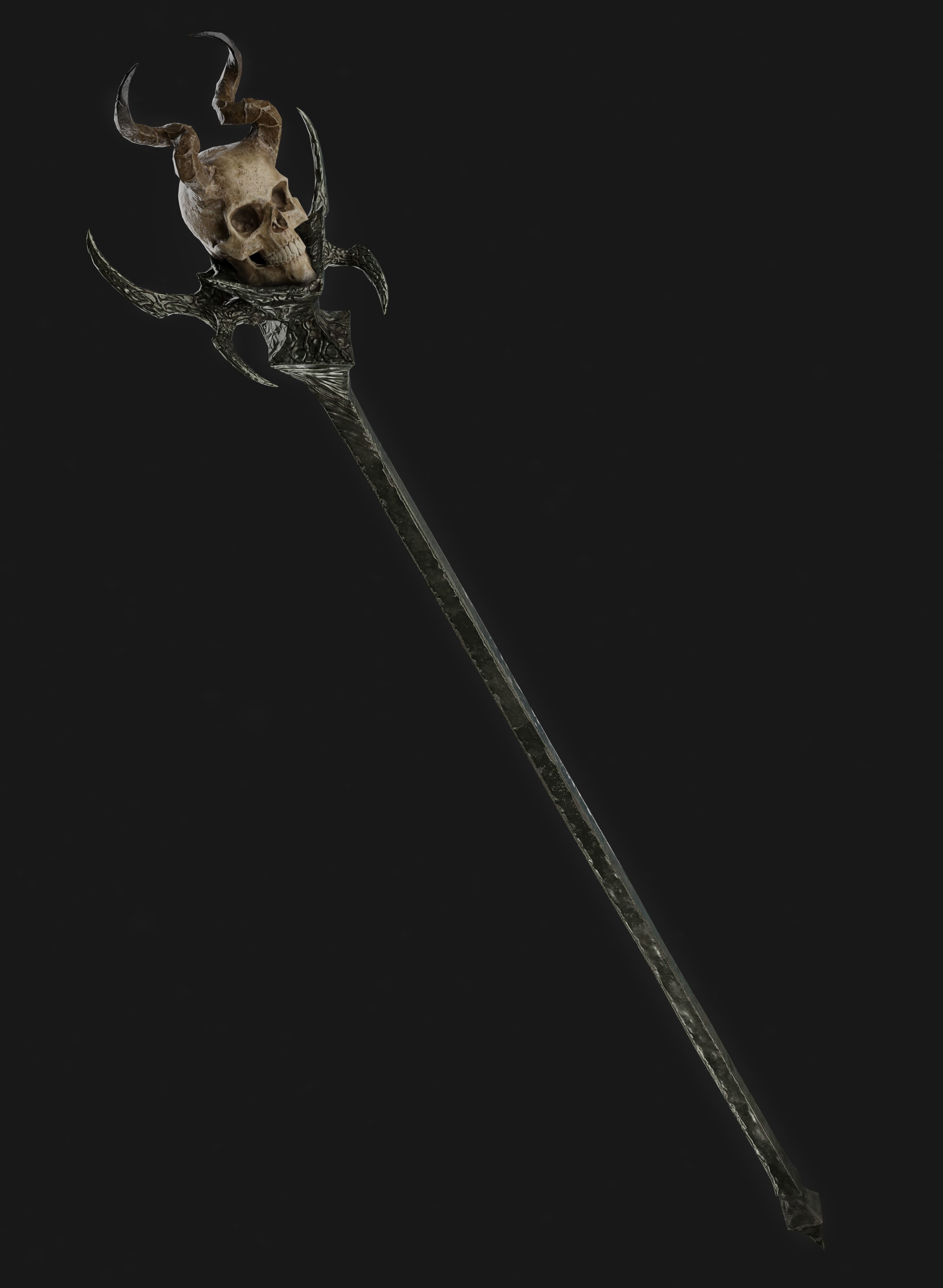 Necromancer Staves Collection Low-poly 3D model_11