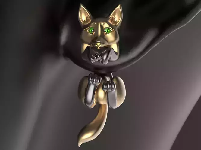 Very sly fox earring