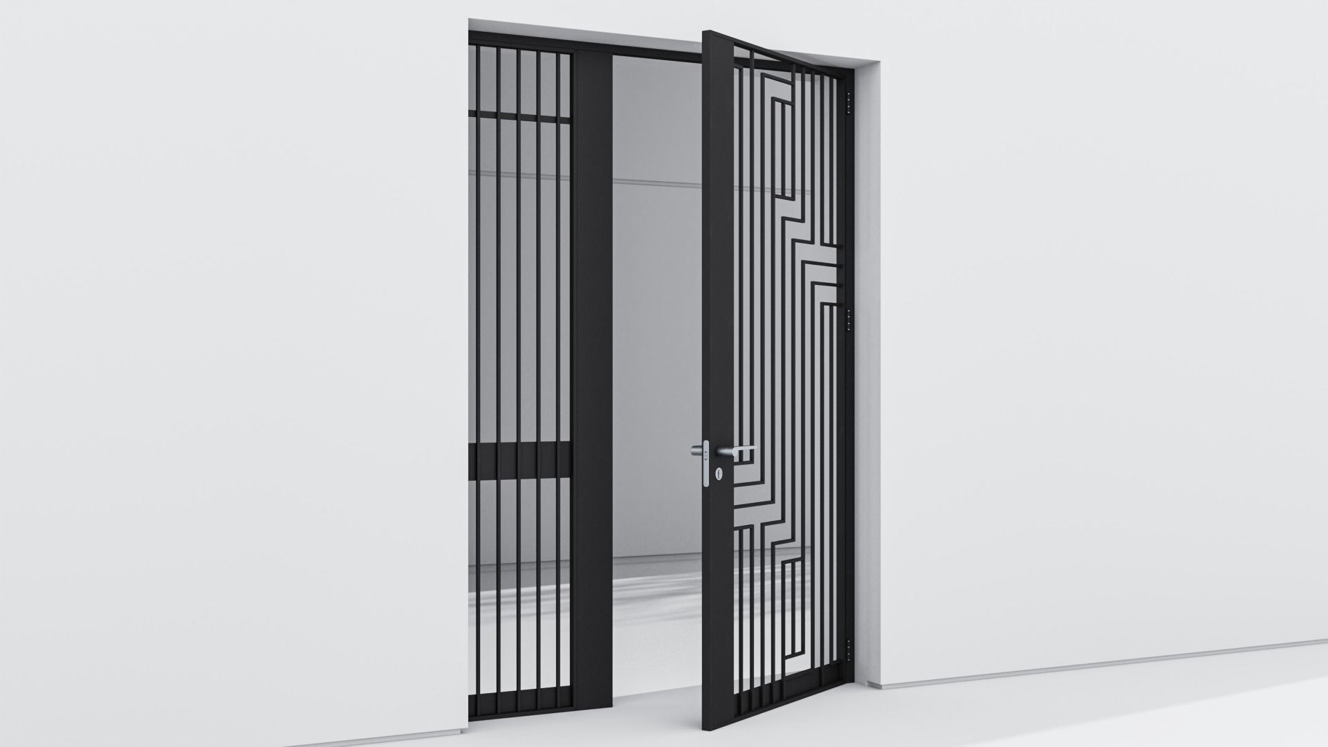 Aluminium door 292 3D model_4