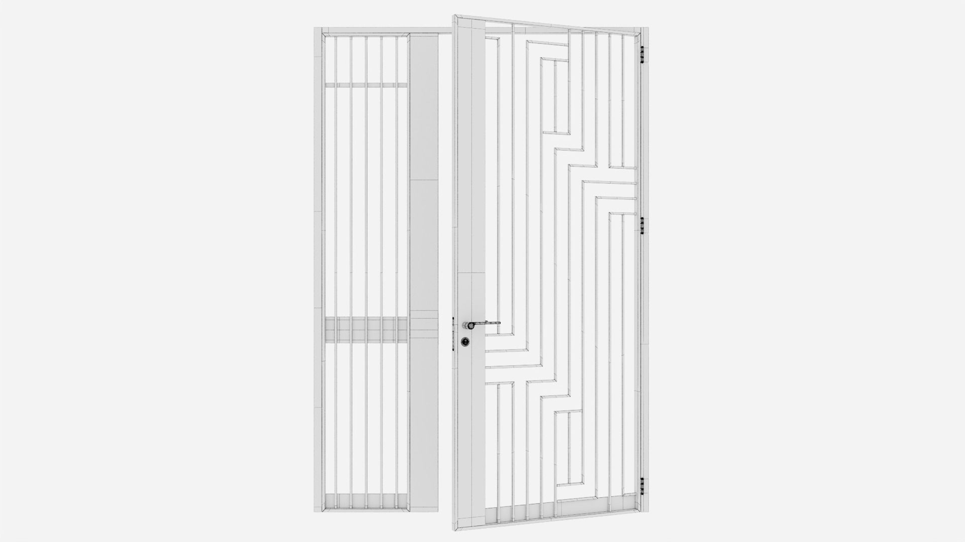 Aluminium door 292 3D model_5