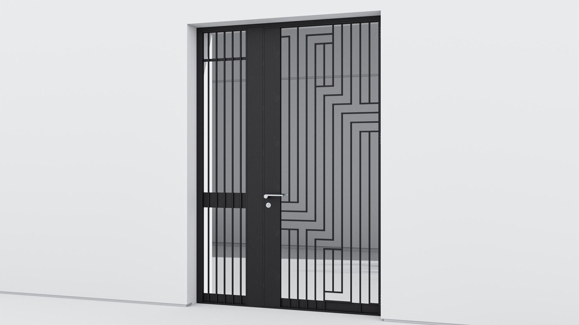 Aluminium door 292 3D model_1