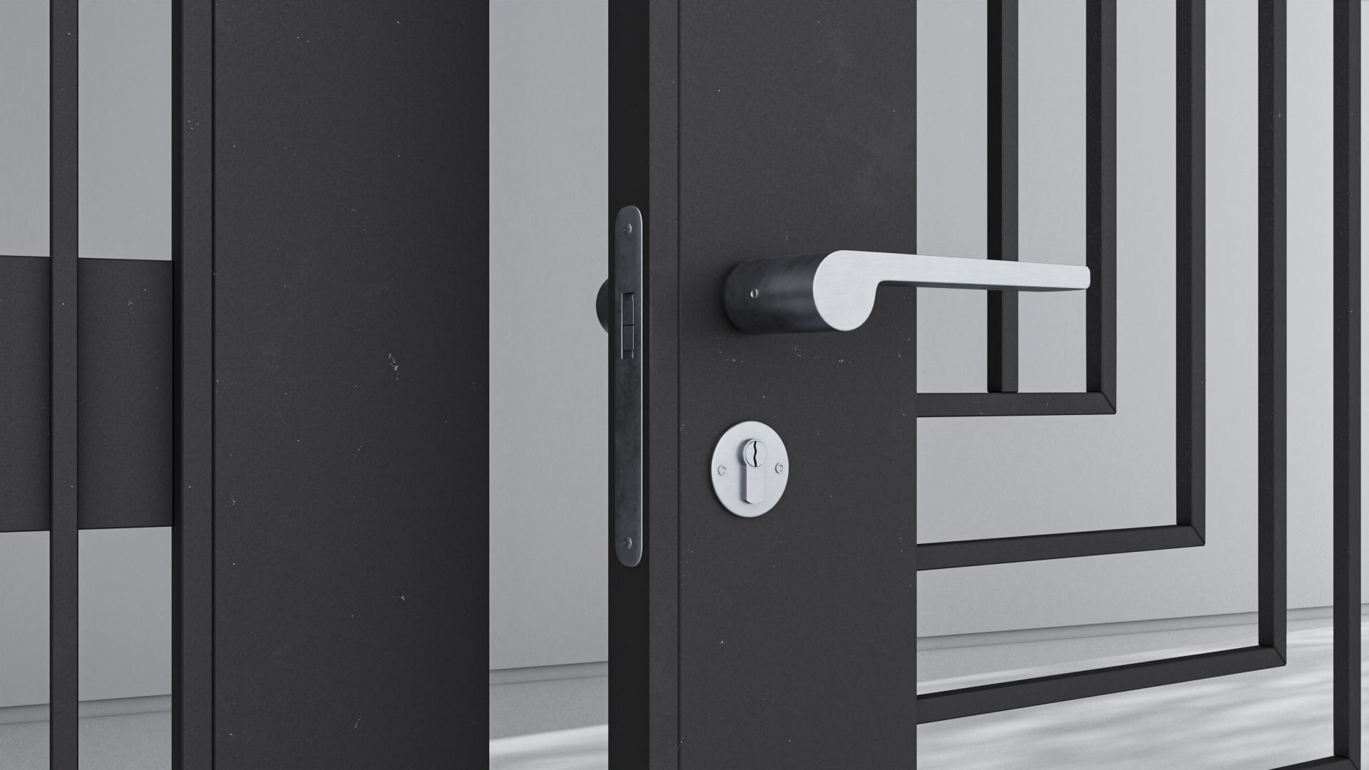 Aluminium door 292 3D model_2