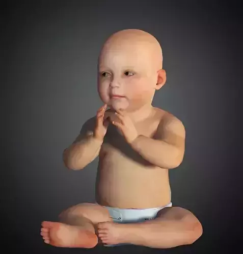 Baby Realistic Male  Character Low-poly 3D model