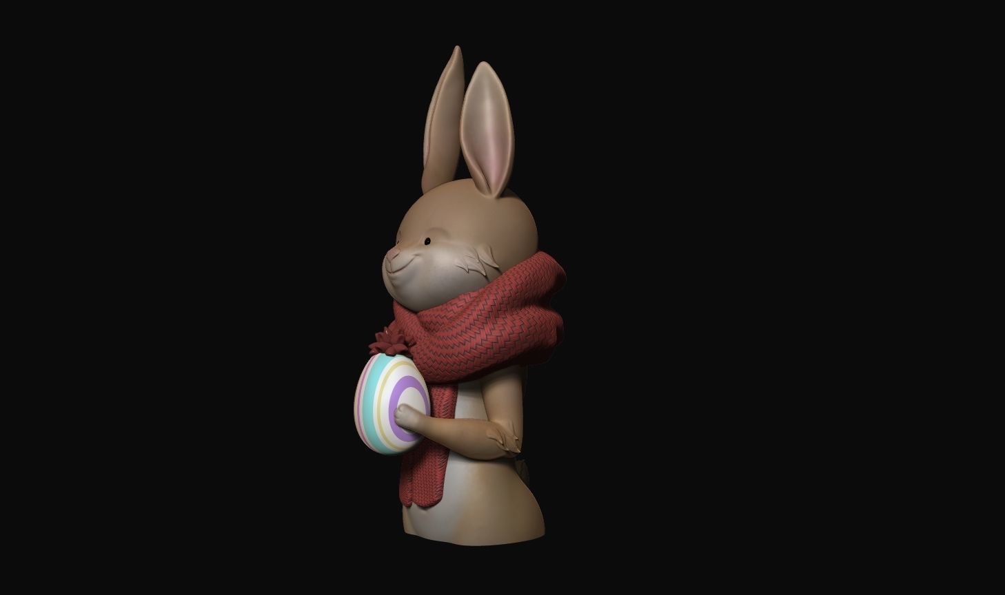 Easter Rabbit with egg 3d digital file 3D print model_1