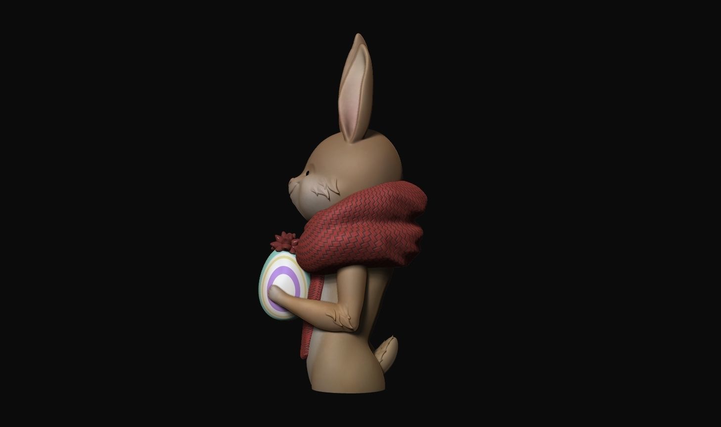 Easter Rabbit with egg 3d digital file 3D print model_2