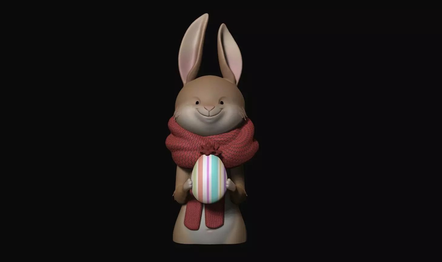 Easter Rabbit with egg 3d digital file 3D print model_0
