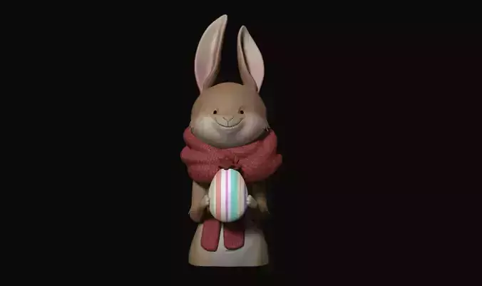 Easter Rabbit with egg 3d digital file 3D print model