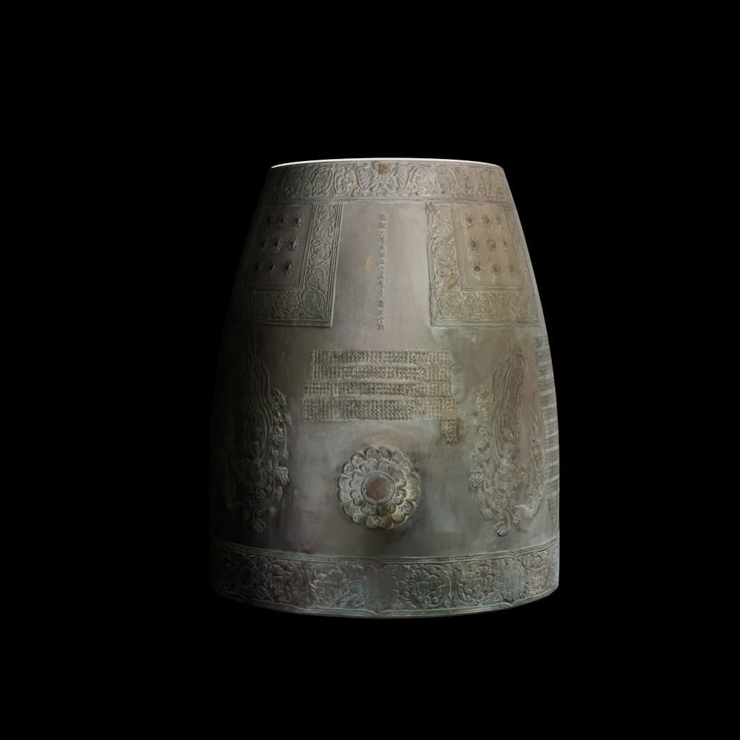 Photo-scan - Korean Bell - Buddhist temple Low-poly 3D model_3