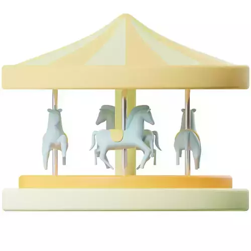 Carousel Cartoon Model Low-poly 3D model